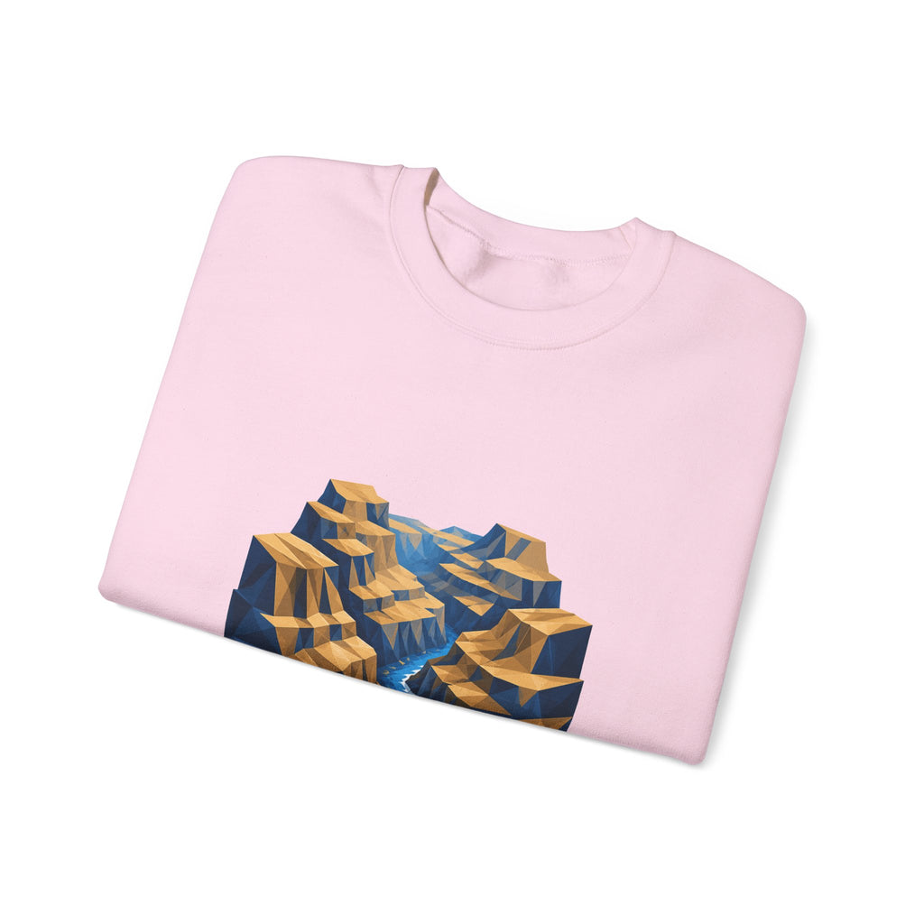 Matching Couple Sweatshirt - Lavender Fields & Canyon Matching Couple Comfort Colors Crew Geometric Art His Hers Love Gift - Design B