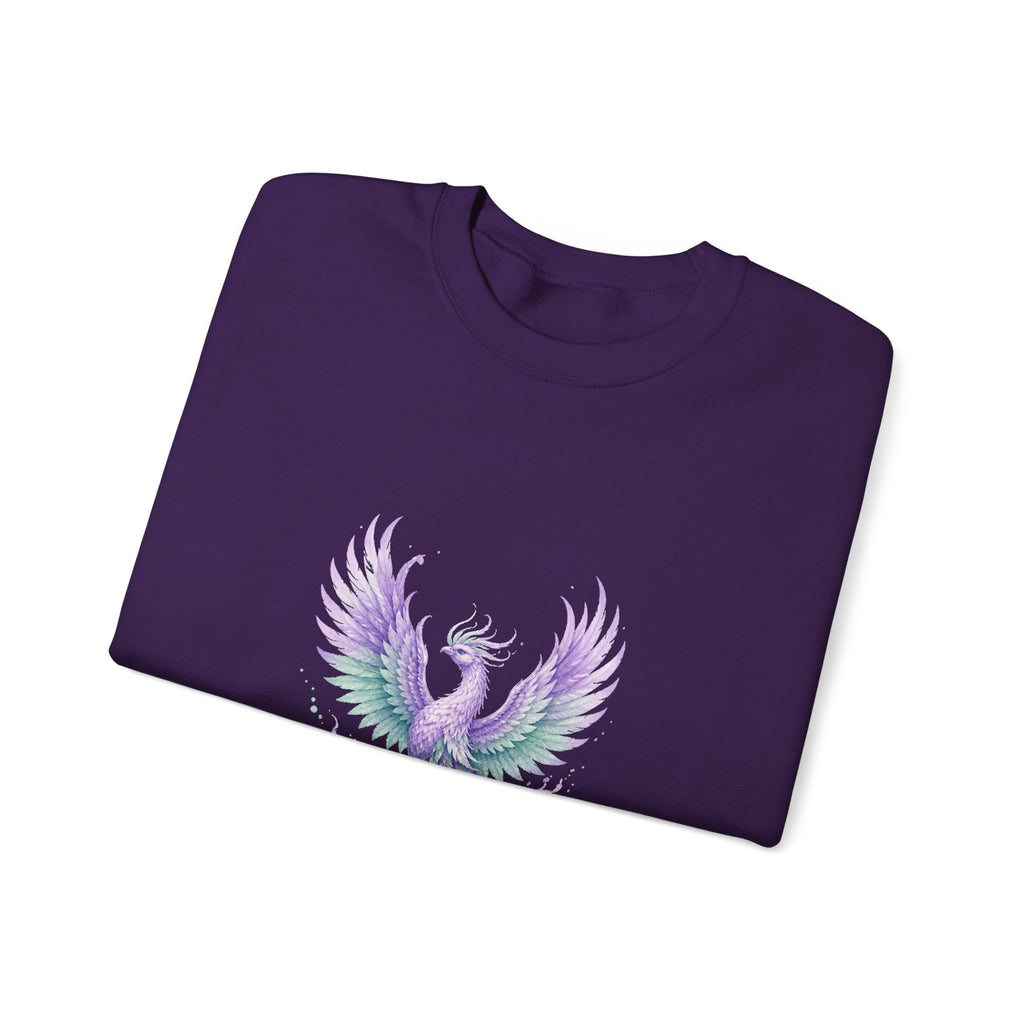 Matching Couple Sweatshirt - Dragon & Phoenix Matching Couple Crewneck Sweatshirt Watercolor Art His Hers Engagement Gift - Design B