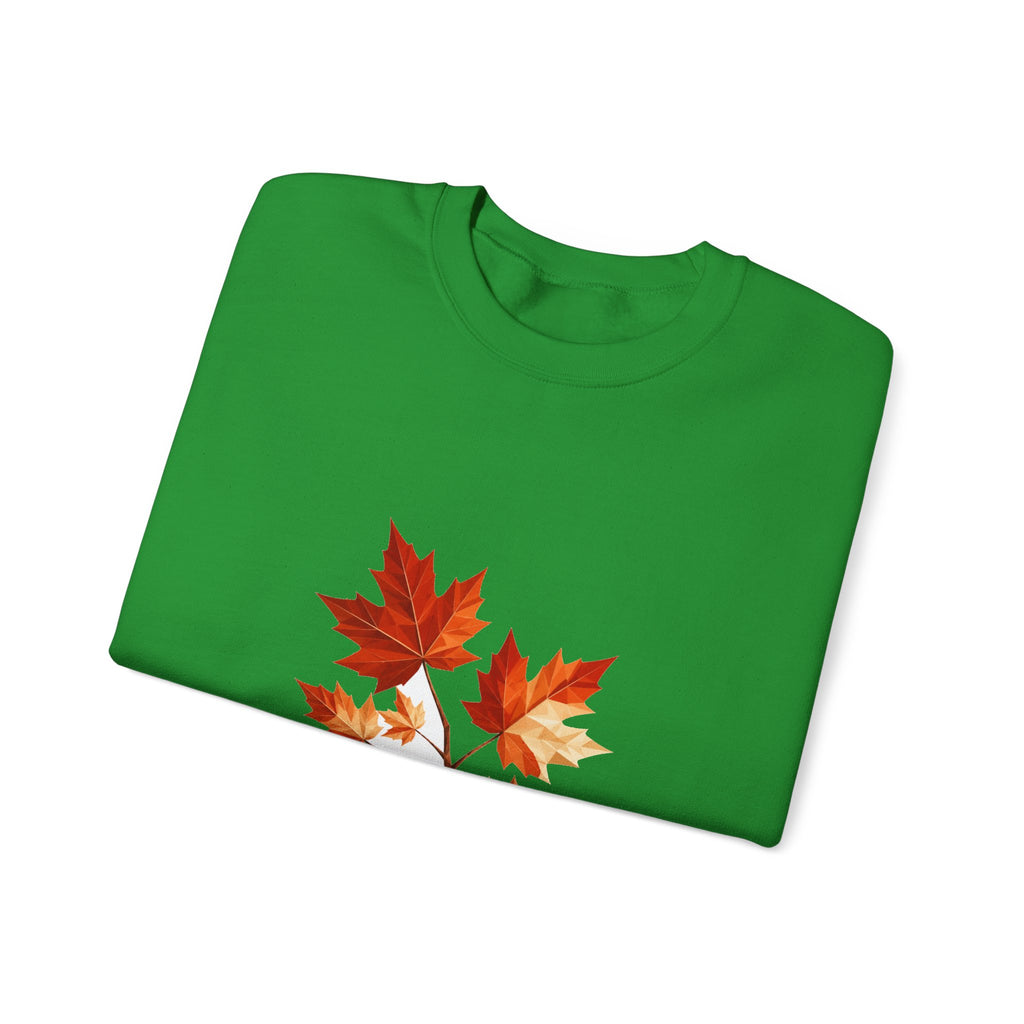 Matching Couple Sweatshirt - Cherry Blossom & Maple Leaf Matching Couple Comfort Colors Crew Geometric Art His Hers Love Gift - Design B