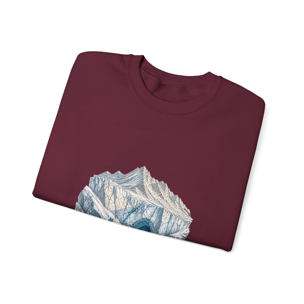 Matching Couple Sweatshirt - Volcano & Glacier Matching Couple Comfort Colors Crew Hand-Drawn Art His Hers Anniversary Gift - Design B