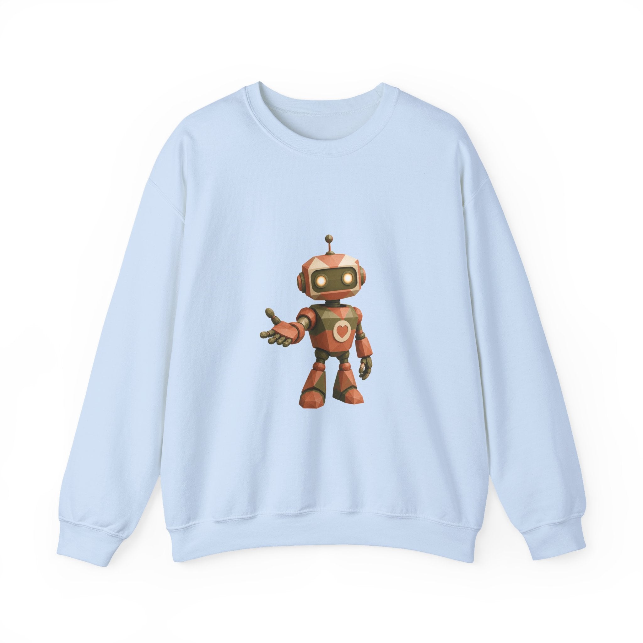 Matching Couple Sweatshirt - Robot & Heart Matching Couple Crewneck Sweatshirt Geometric Art His Hers Couple Gift - Design A