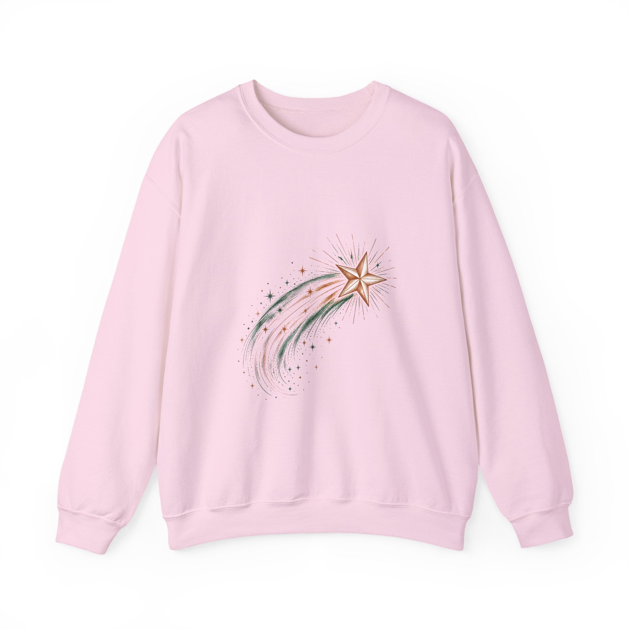 Matching Couple Sweatshirt - Shooting Star & North Star Matching Couple Comfort Colors Crew Hand-Drawn Art His Hers Anniversary Gift - Design A