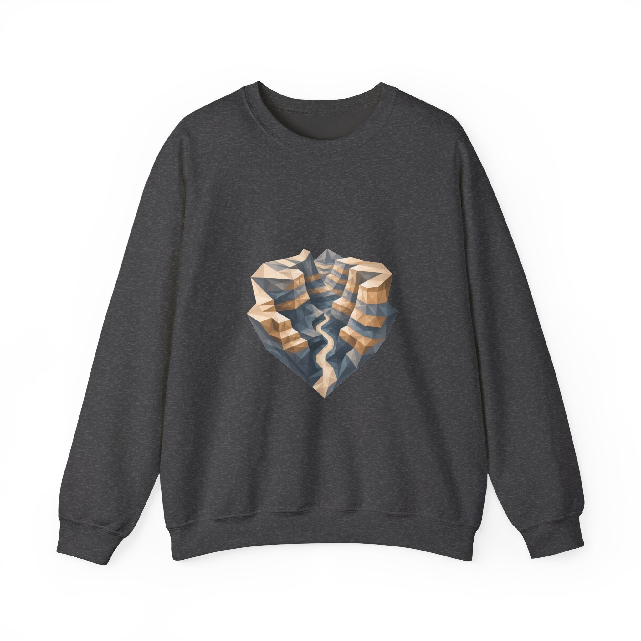 Matching Couple Sweatshirt - Lavender Fields & Canyon Matching Couple Crewneck Sweatshirt Geometric Art His Hers Couple Gift - Design B