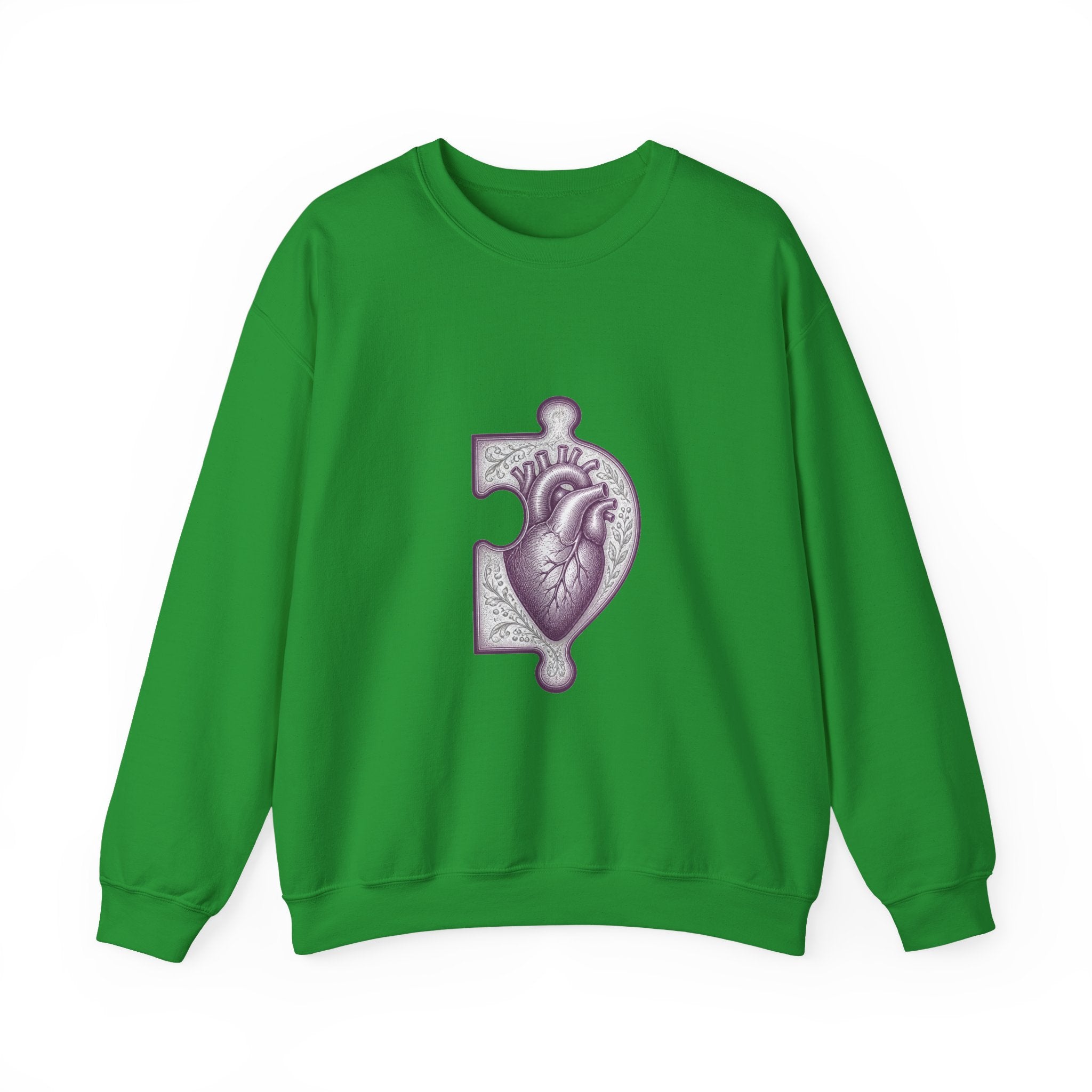 Matching Couple Sweatshirt - Puzzle Pieces Matching Couple Premium Fleece Sweatshirt Vintage Art His Hers Honeymoon Gift - Design B
