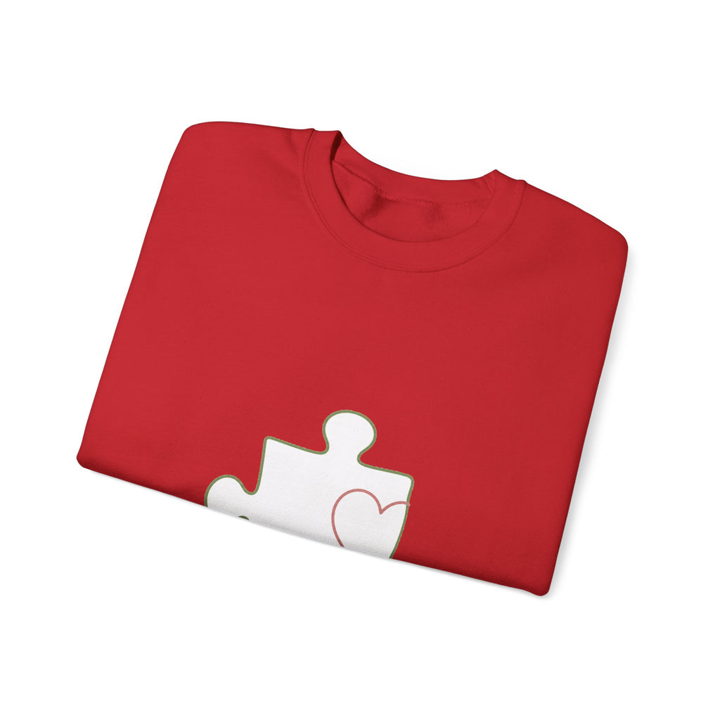 Matching Couple Sweatshirt - Puzzle Pieces Matching Couple Crewneck Sweatshirt Minimalist Art His Hers Valentine Gift - Design A