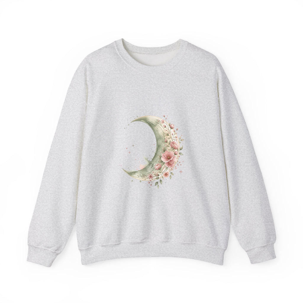 Matching Couple Sweatshirt - Waxing & Waning Moon Matching Couple Crewneck Sweatshirt Watercolor Art His Hers Engagement Gift - Design A