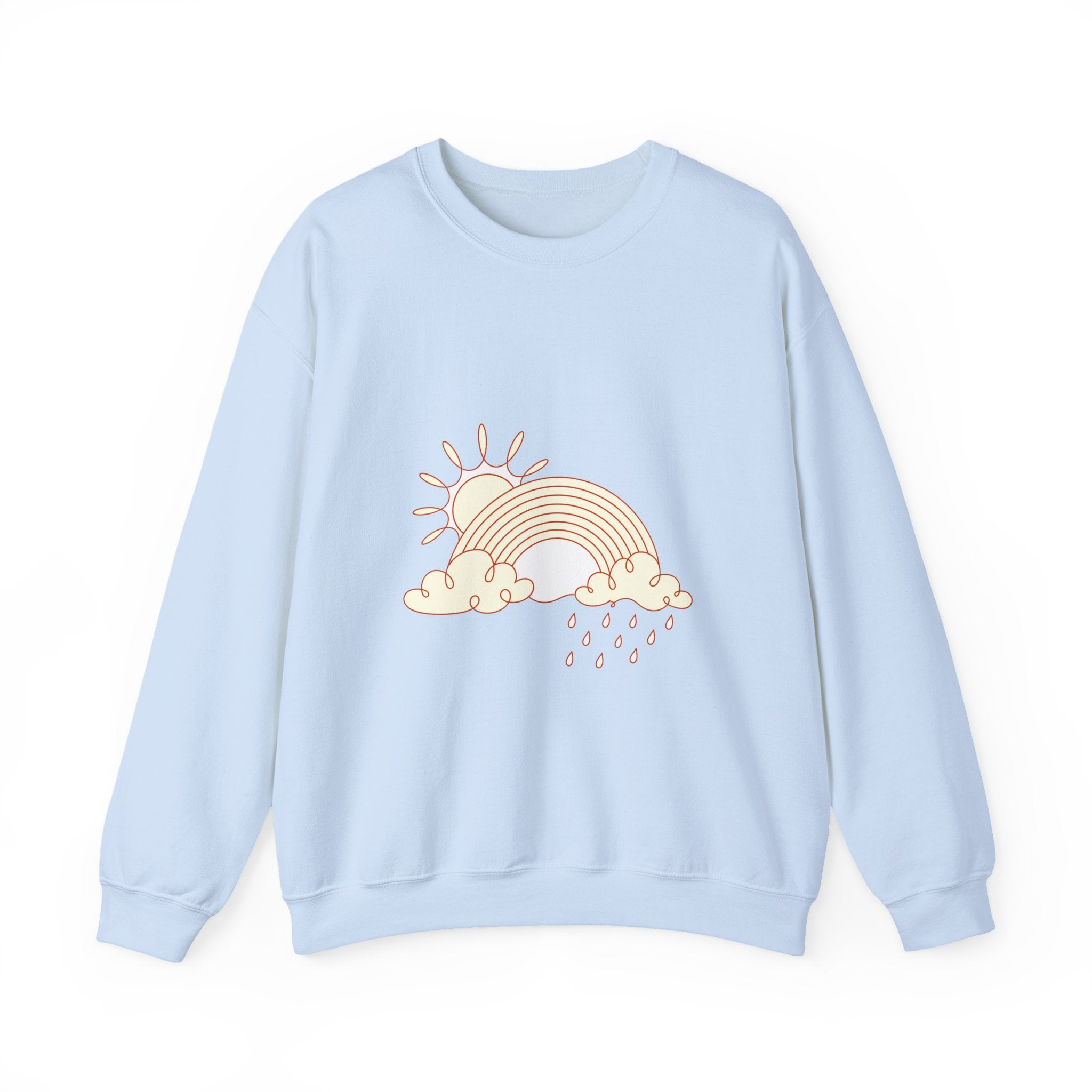 Matching Couple Sweatshirt - Storm & Rainbow Matching Couple Premium Fleece Sweatshirt Minimalist Art His Hers Christmas Gift - Design B