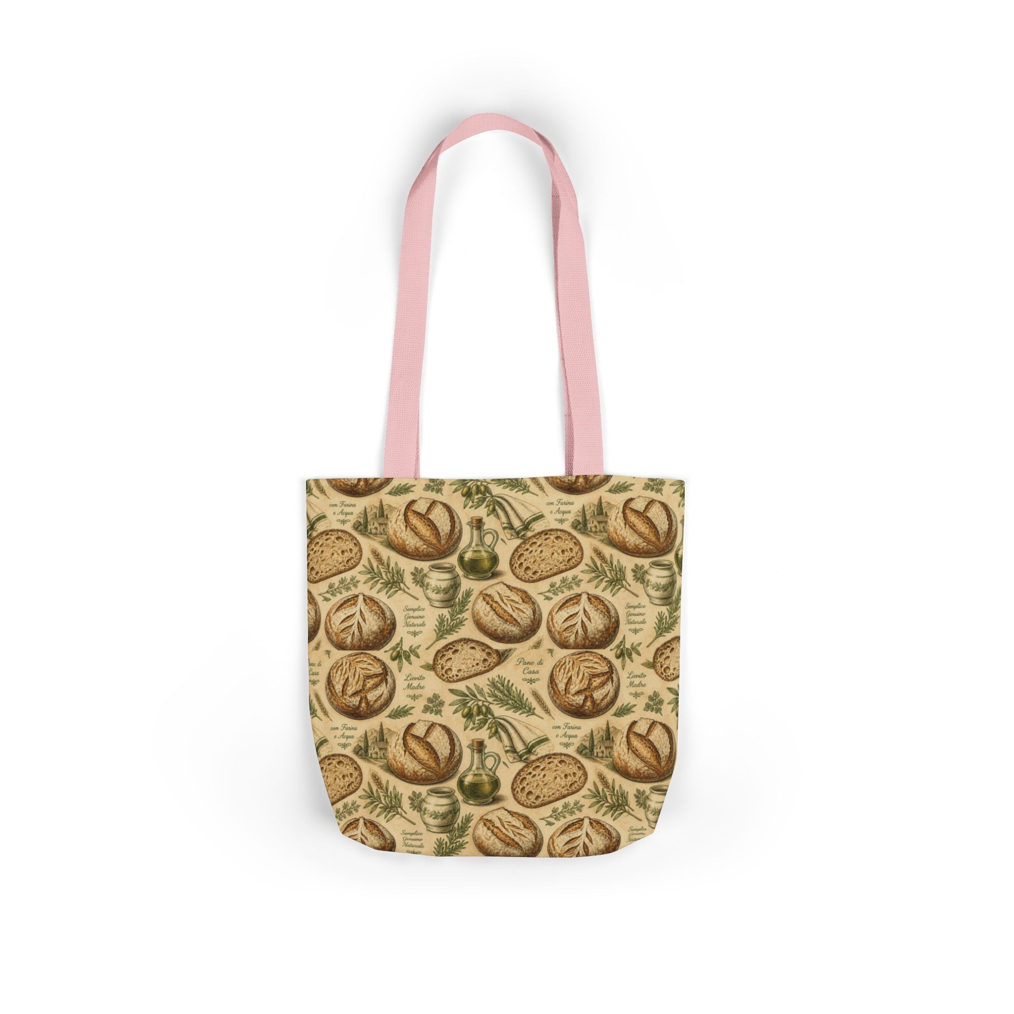 Rustic Sourdough Bread Canvas Tote Bag Mediterranean Kitchen Botanical Design Italian Cottagecore Gift