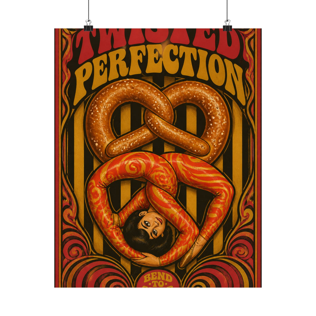 Pretzel Contortionist Wall Art Poster 18×24 Psychedelic Cafe Decor Maximalist Print