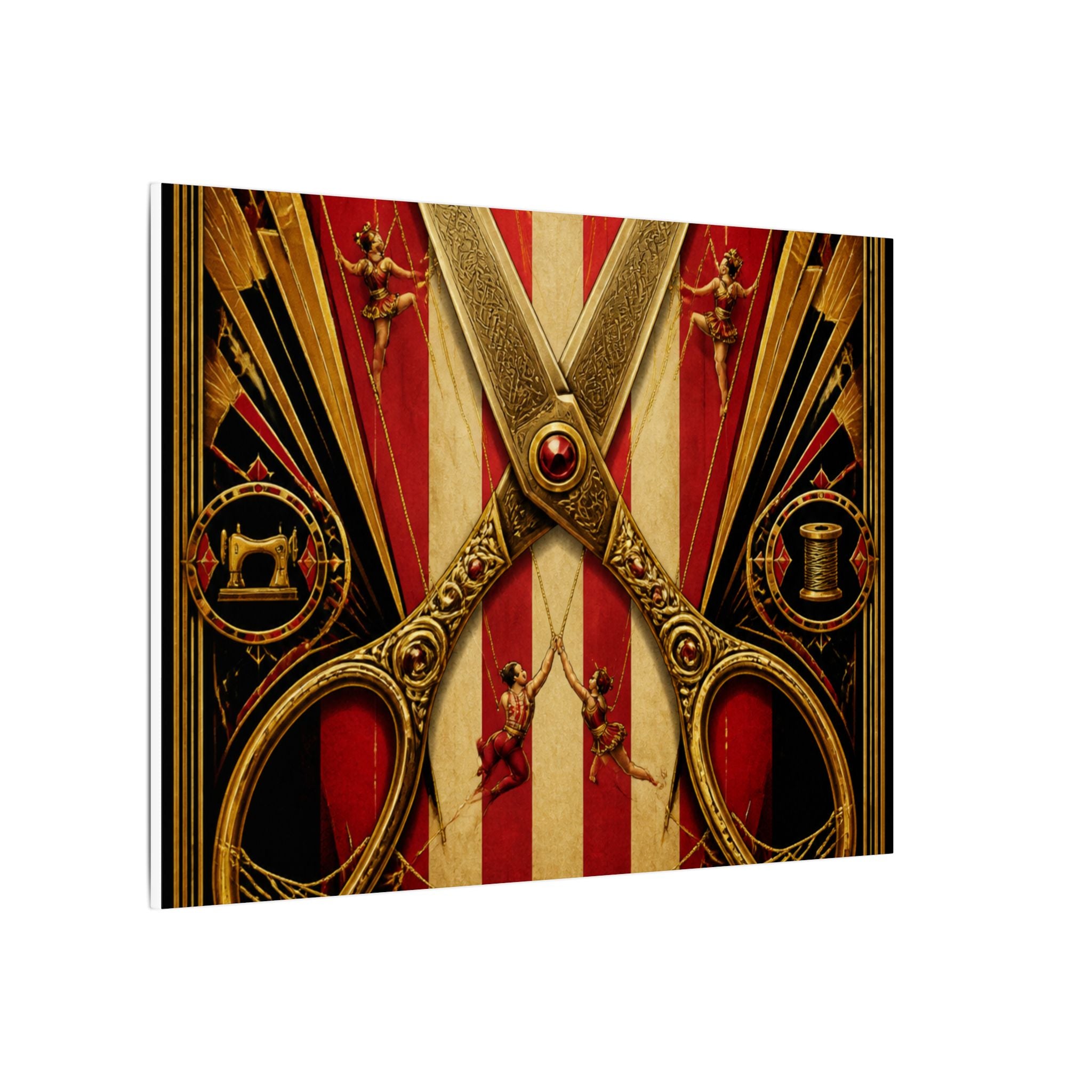 Giant Scissors Trapeze Wall Art Canvas 16×20 Art Deco Entryway Decor Maximalist Print