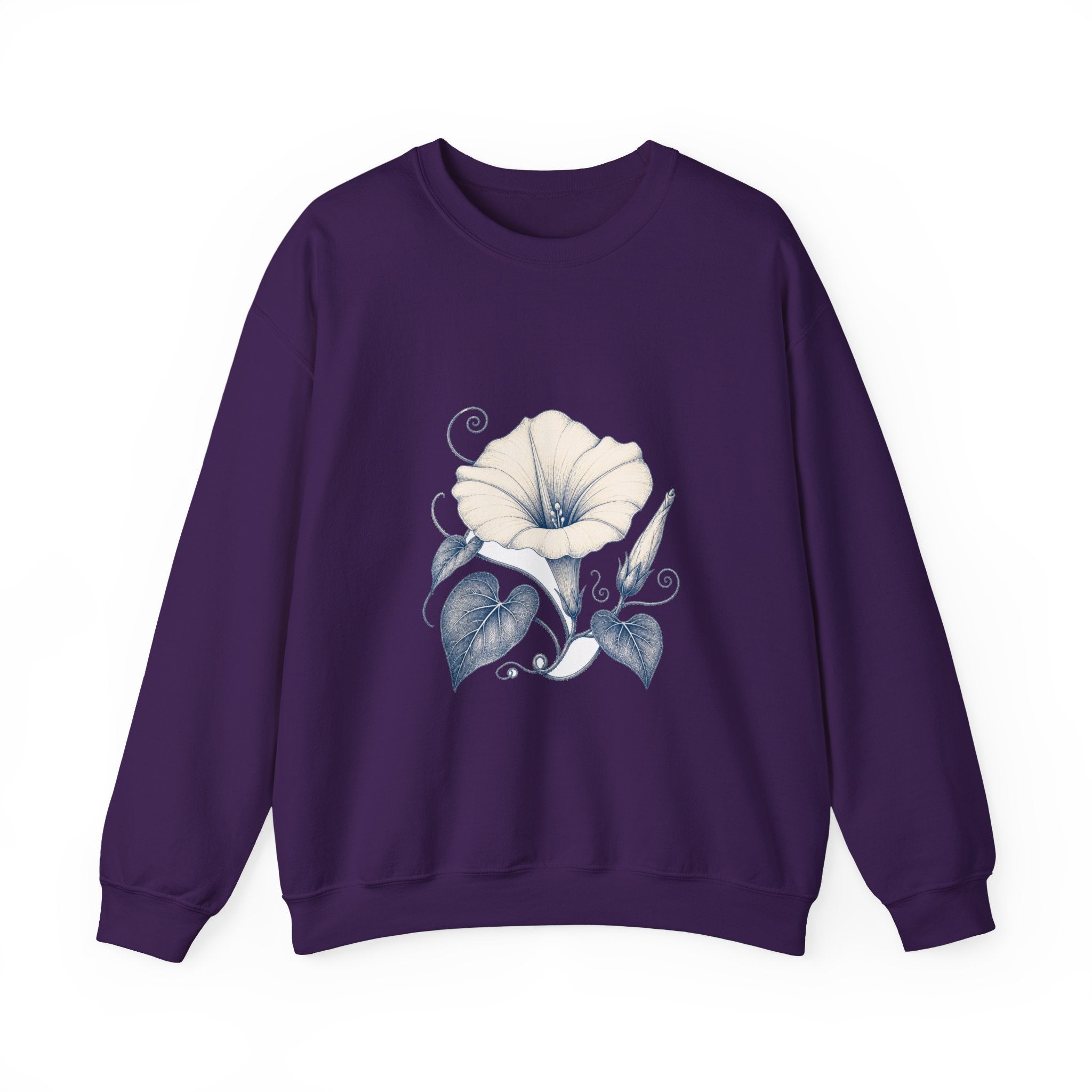 Matching Couple Sweatshirt - Sunflower & Moonflower Matching Couple Comfort Colors Crew Hand-Drawn Art His Hers Anniversary Gift - Design B