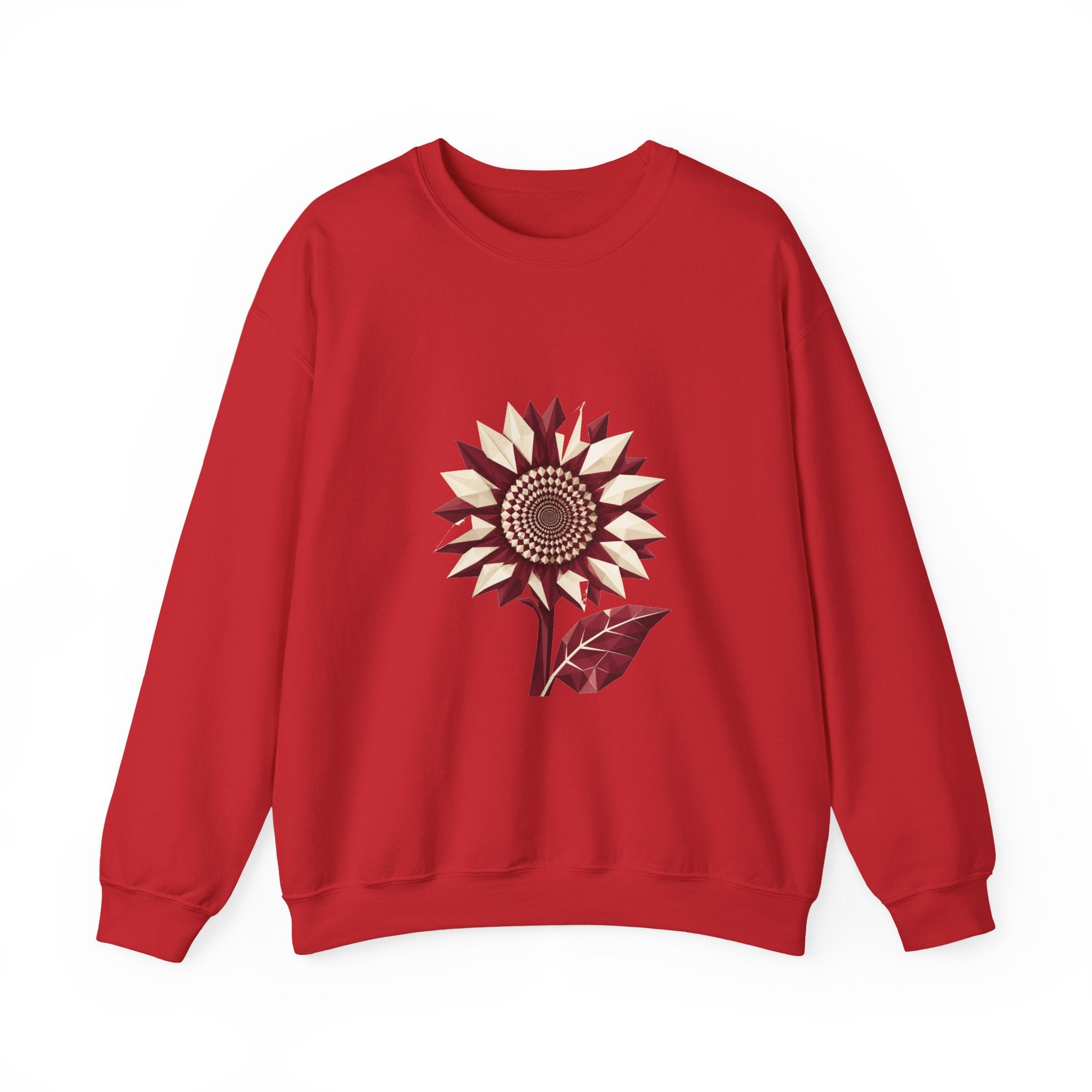 Matching Couple Sweatshirt - Sunflower & Moonflower Matching Couple Premium Fleece Sweatshirt Geometric Art His Hers Love Gift - Design A