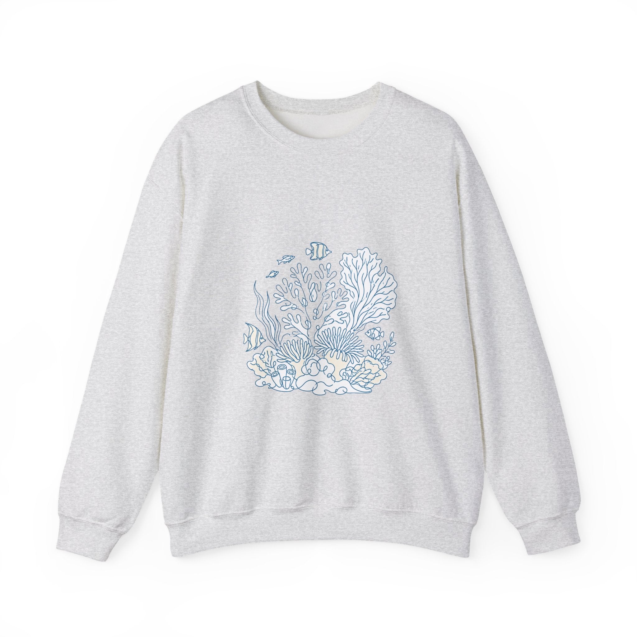 Matching Couple Sweatshirt - Coral Reef & Deep Sea Matching Couple Comfort Colors Crew Minimalist Art His Hers Christmas Gift - Design A
