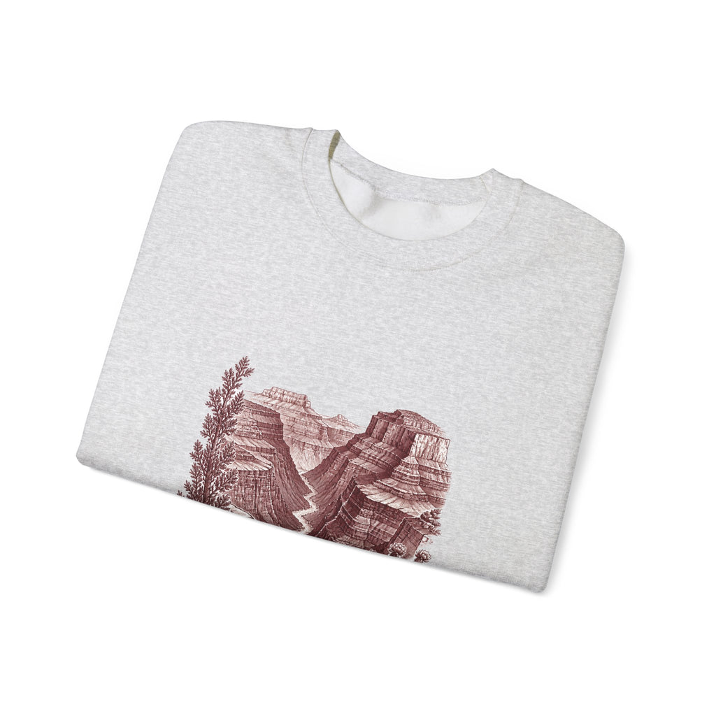 Matching Couple Sweatshirt - Lavender Fields & Canyon Matching Couple Crewneck Sweatshirt Vintage Art His Hers Wedding Gift - Design B