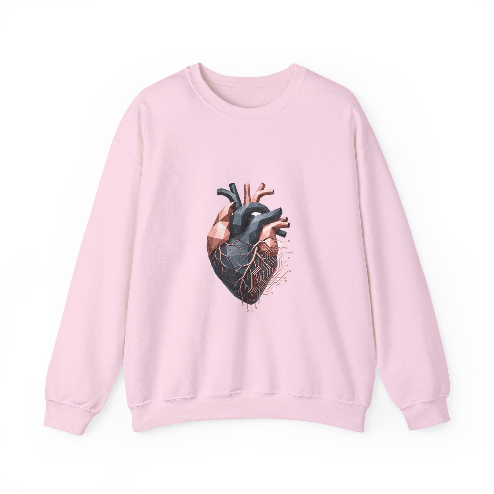 Matching Couple Sweatshirt - Robot & Heart Matching Couple Premium Fleece Sweatshirt Geometric Art His Hers Love Gift - Design B