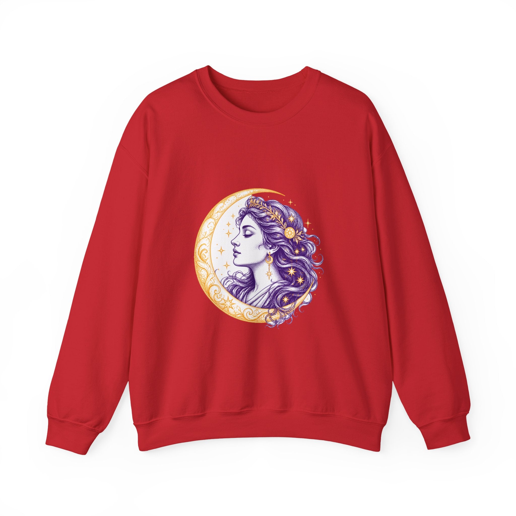 Matching Couple Sweatshirt - Helios & Selene Matching Couple Crewneck Sweatshirt Hand-Drawn Art His Hers Best Friend Gift - Design B