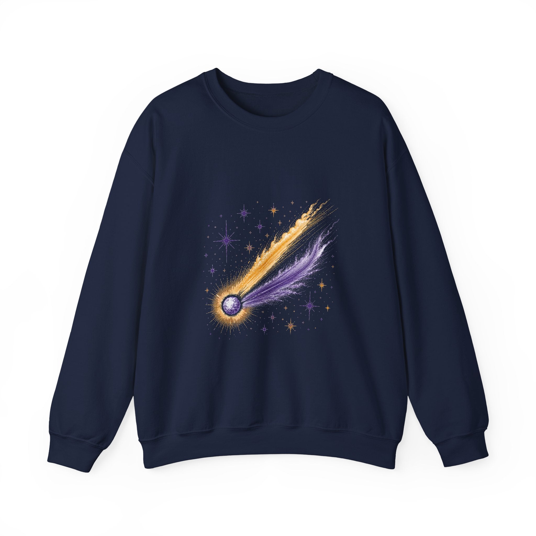 Matching Couple Sweatshirt - Comet & Asteroid Matching Couple Crewneck Sweatshirt Vintage Art His Hers Wedding Gift - Design A