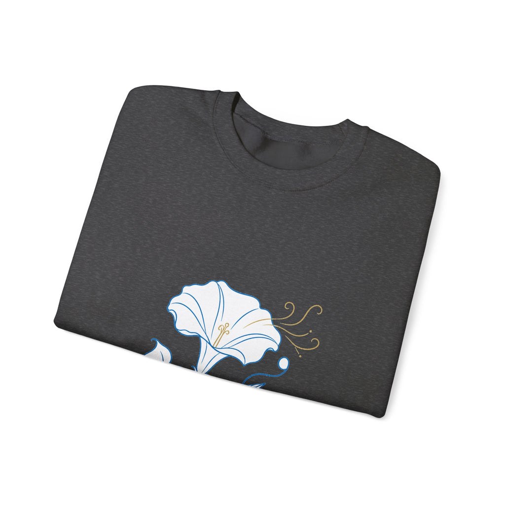 Matching Couple Sweatshirt - Sunflower & Moonflower Matching Couple Crewneck Sweatshirt Minimalist Art His Hers Valentine Gift - Design B