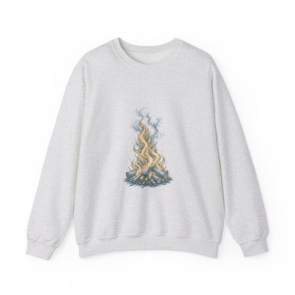 Matching Couple Sweatshirt - Wildfire & Waterfall Matching Couple Crewneck Sweatshirt Vintage Art His Hers Wedding Gift - Design A