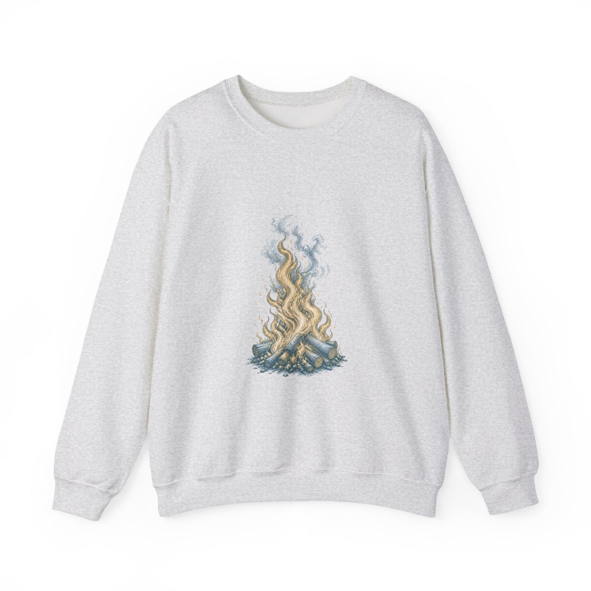 Matching Couple Sweatshirt - Wildfire & Waterfall Matching Couple Crewneck Sweatshirt Vintage Art His Hers Wedding Gift - Design A