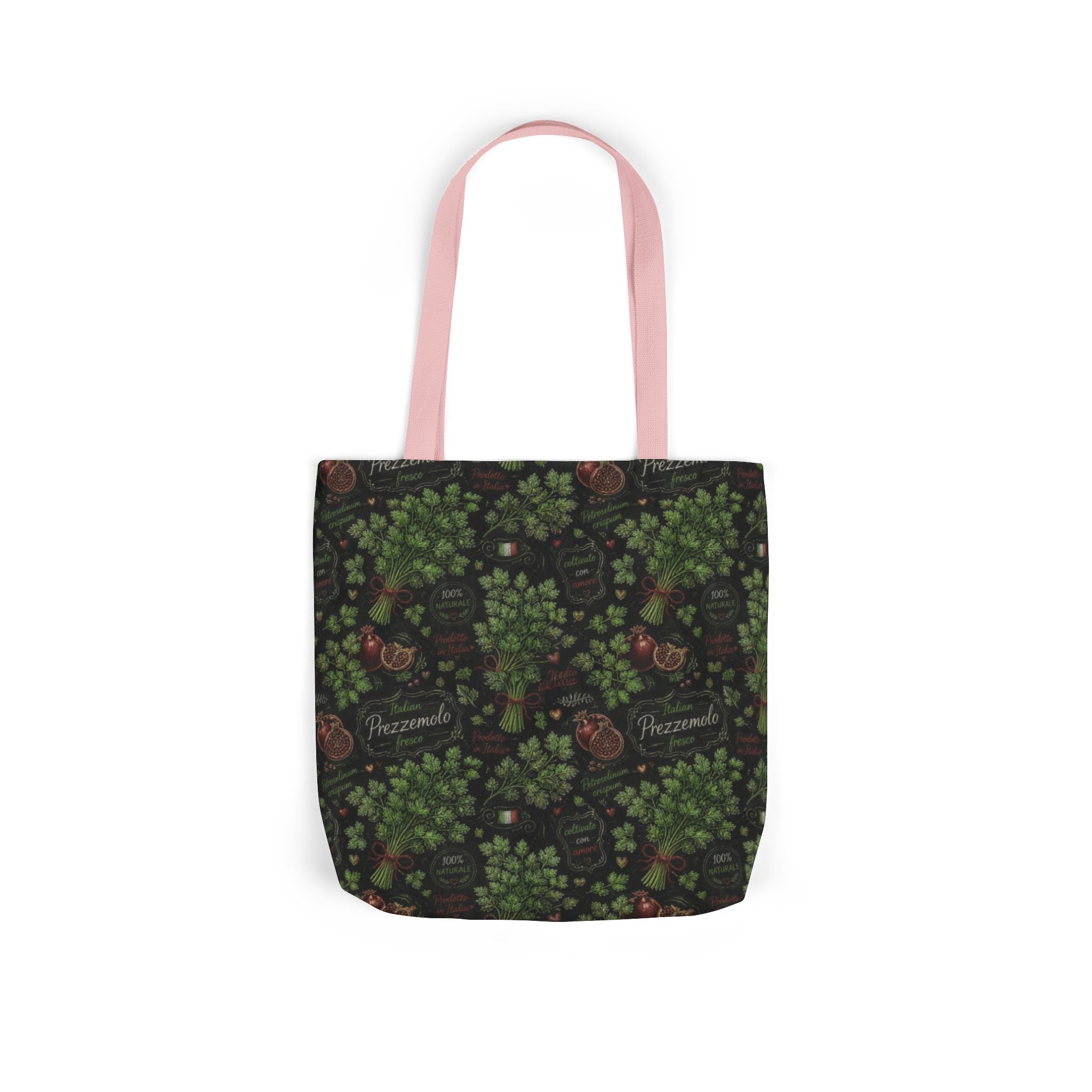 Fresh Parsley Canvas Tote Bag Mediterranean Kitchen Chalk Art Design Italian Cottagecore Gift