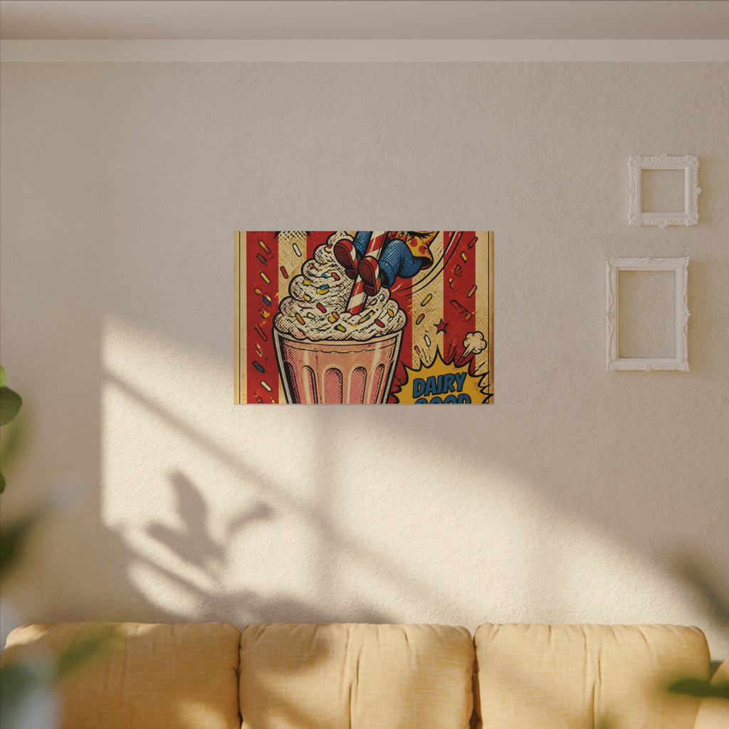 Milkshake Slide Clown Wall Art Canvas 24×36 Pop Art Restaurant Decor Maximalist Print