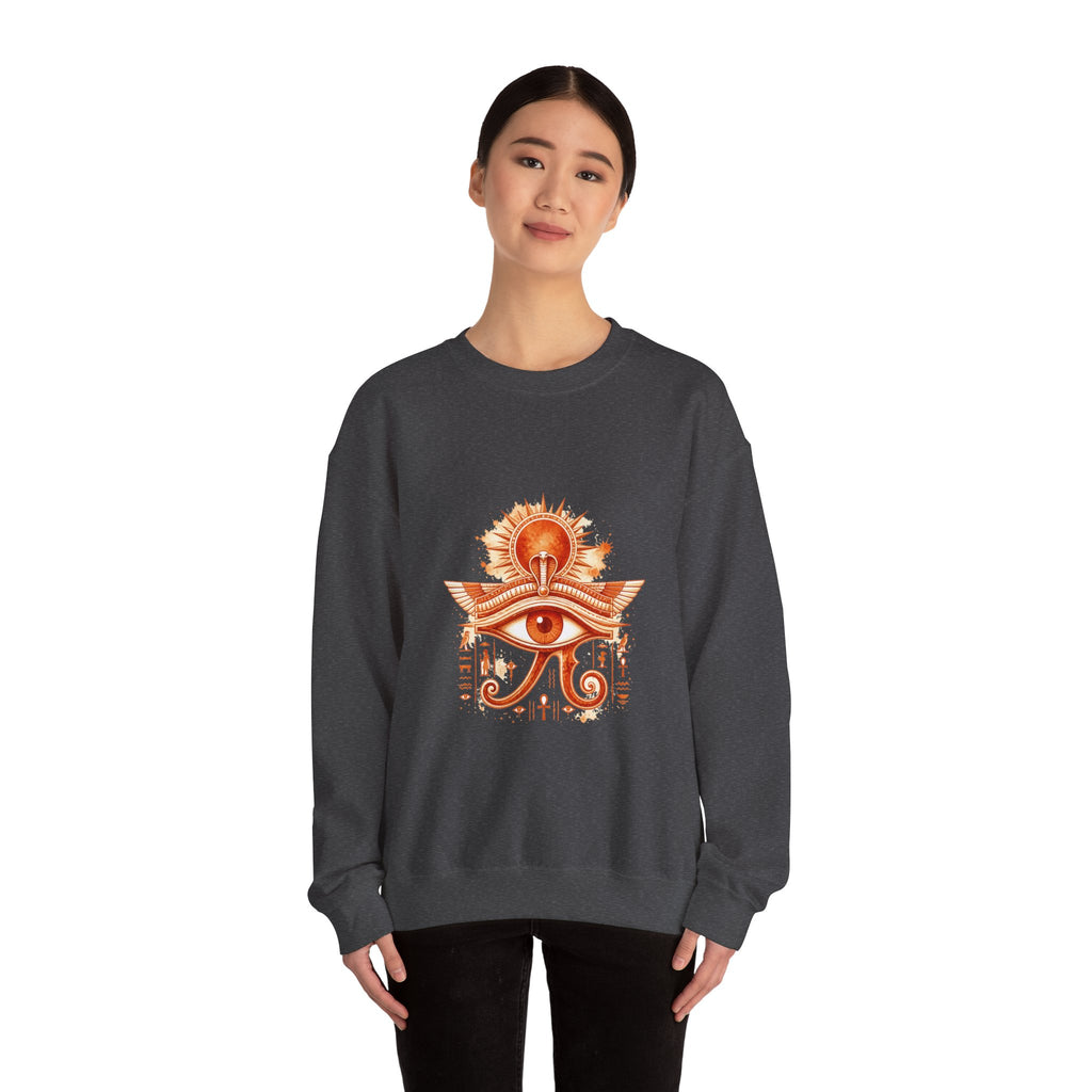 Matching Couple Sweatshirt - Eye of Ra & Horus Matching Couple Premium Fleece Sweatshirt Watercolor Art His Hers Birthday Gift - Design A