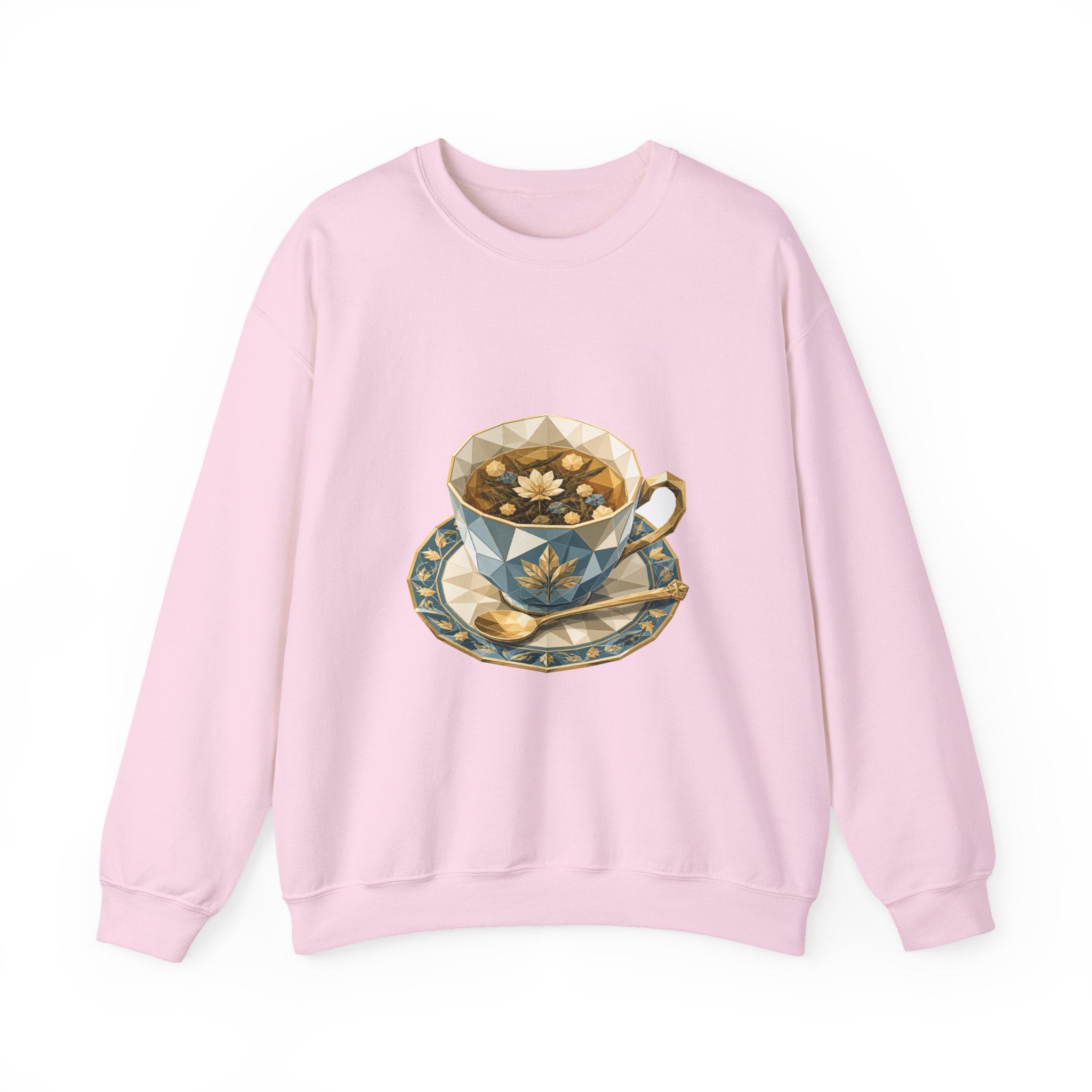 Matching Couple Sweatshirt - Coffee & Tea Matching Couple Premium Fleece Sweatshirt Geometric Art His Hers Love Gift - Design B