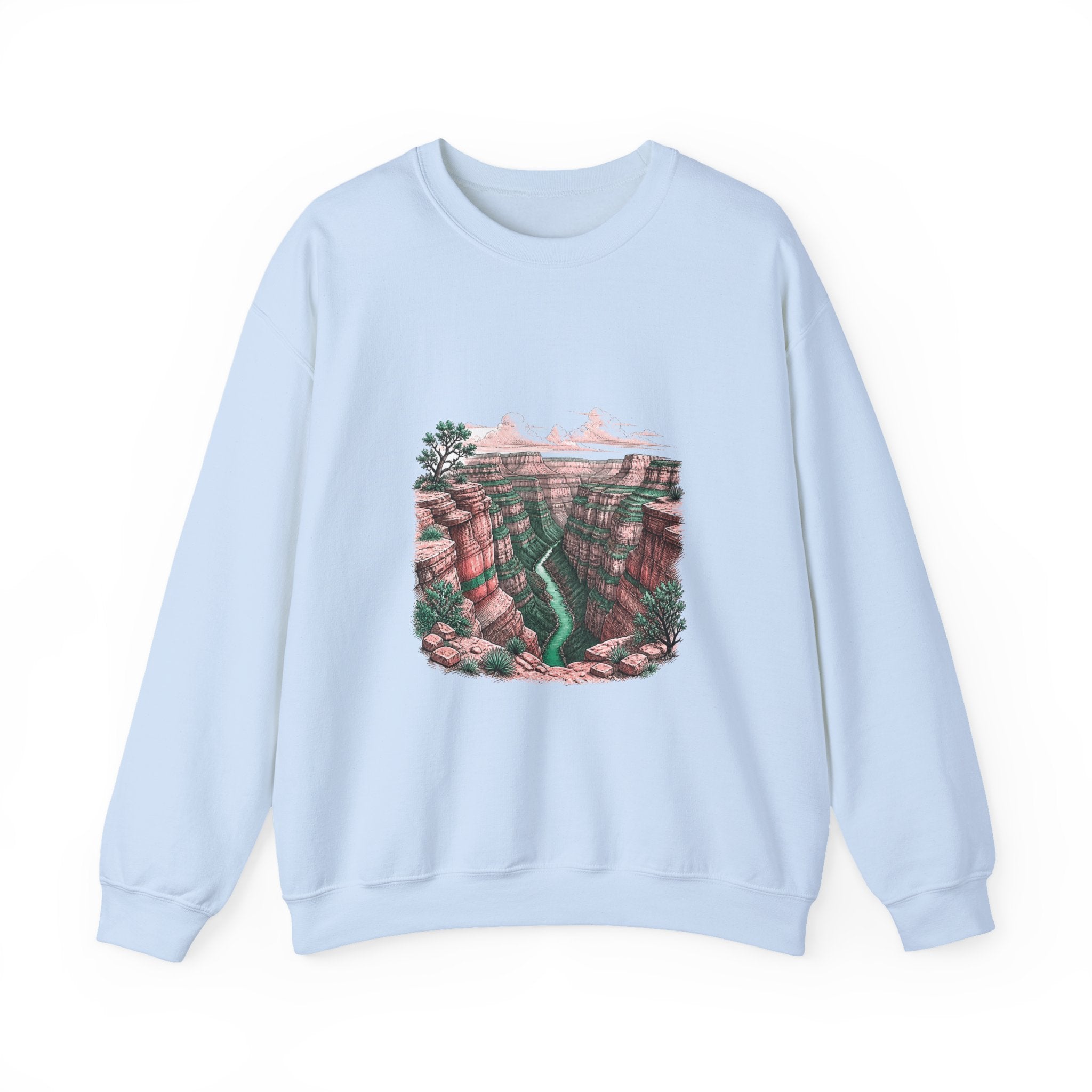 Matching Couple Sweatshirt - Lavender Fields & Canyon Matching Couple Comfort Colors Crew Hand-Drawn Art His Hers Anniversary Gift - Design B