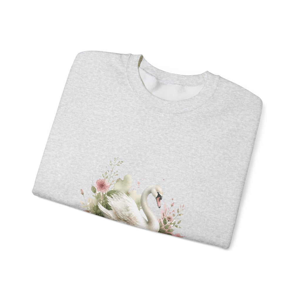 Matching Couple Sweatshirt - Raven & Swan Matching Couple Crewneck Sweatshirt Watercolor Art His Hers Engagement Gift - Design B