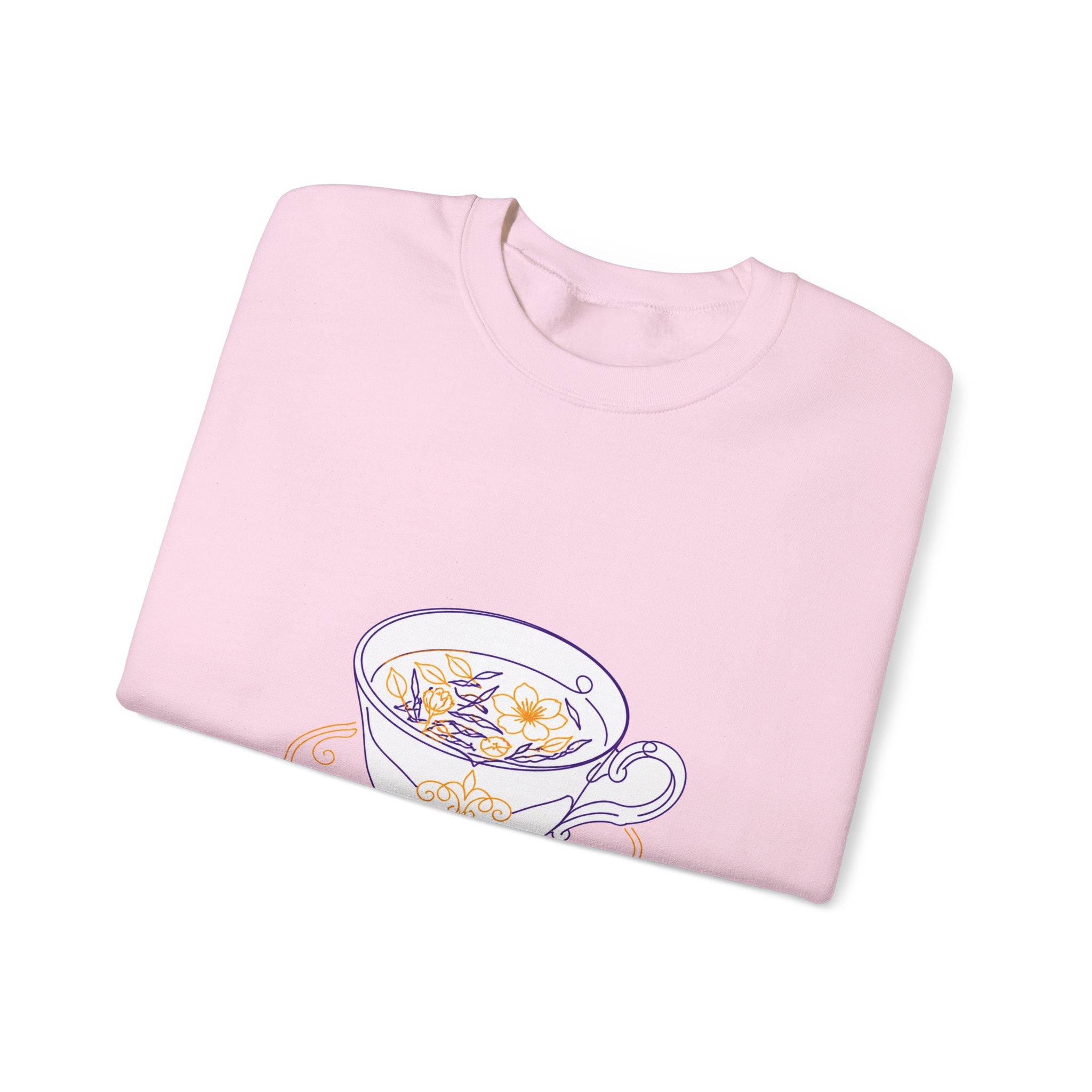 Matching Couple Sweatshirt - Coffee & Tea Matching Couple Crewneck Sweatshirt Minimalist Art His Hers Valentine Gift - Design B