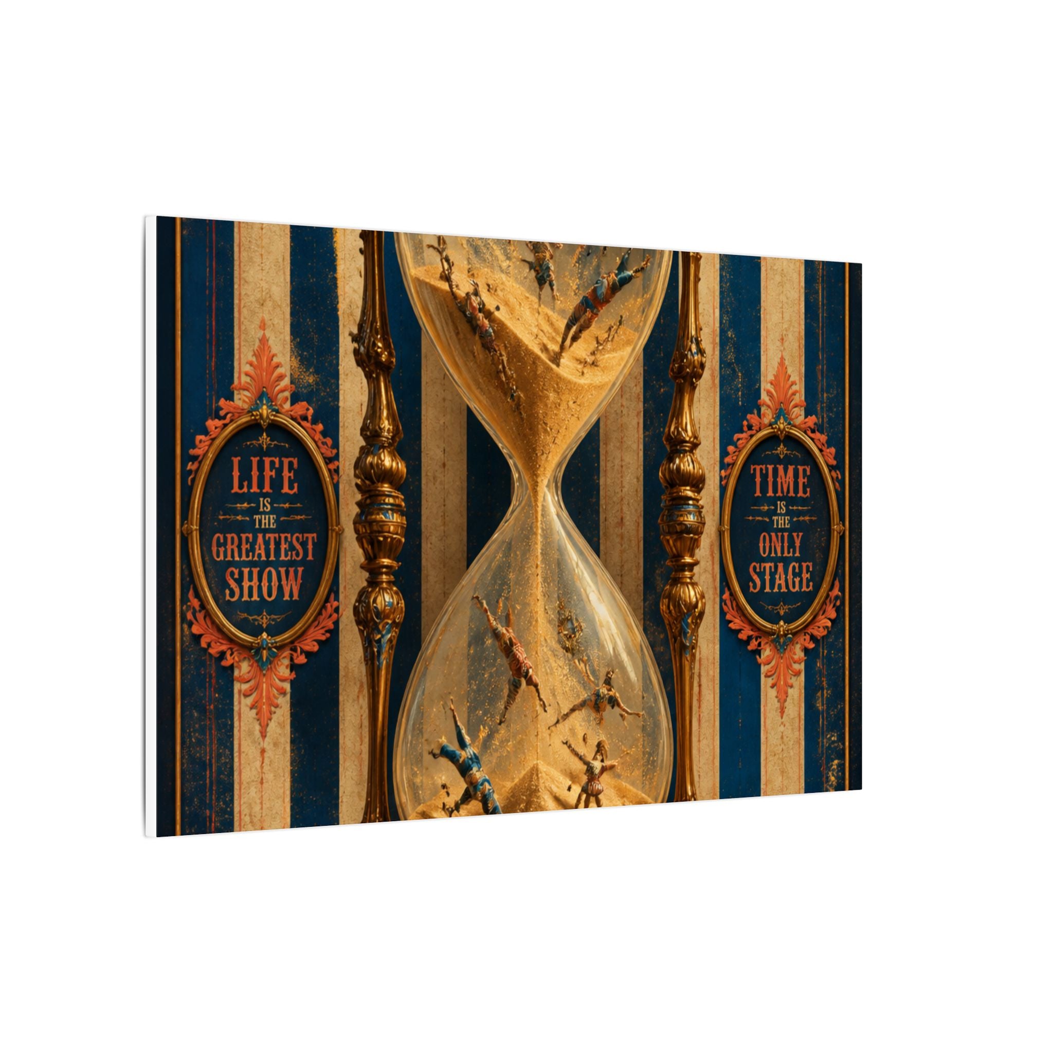 Hourglass Acrobats Wall Art Canvas 24×36 Baroque Studio Decor Maximalist Print