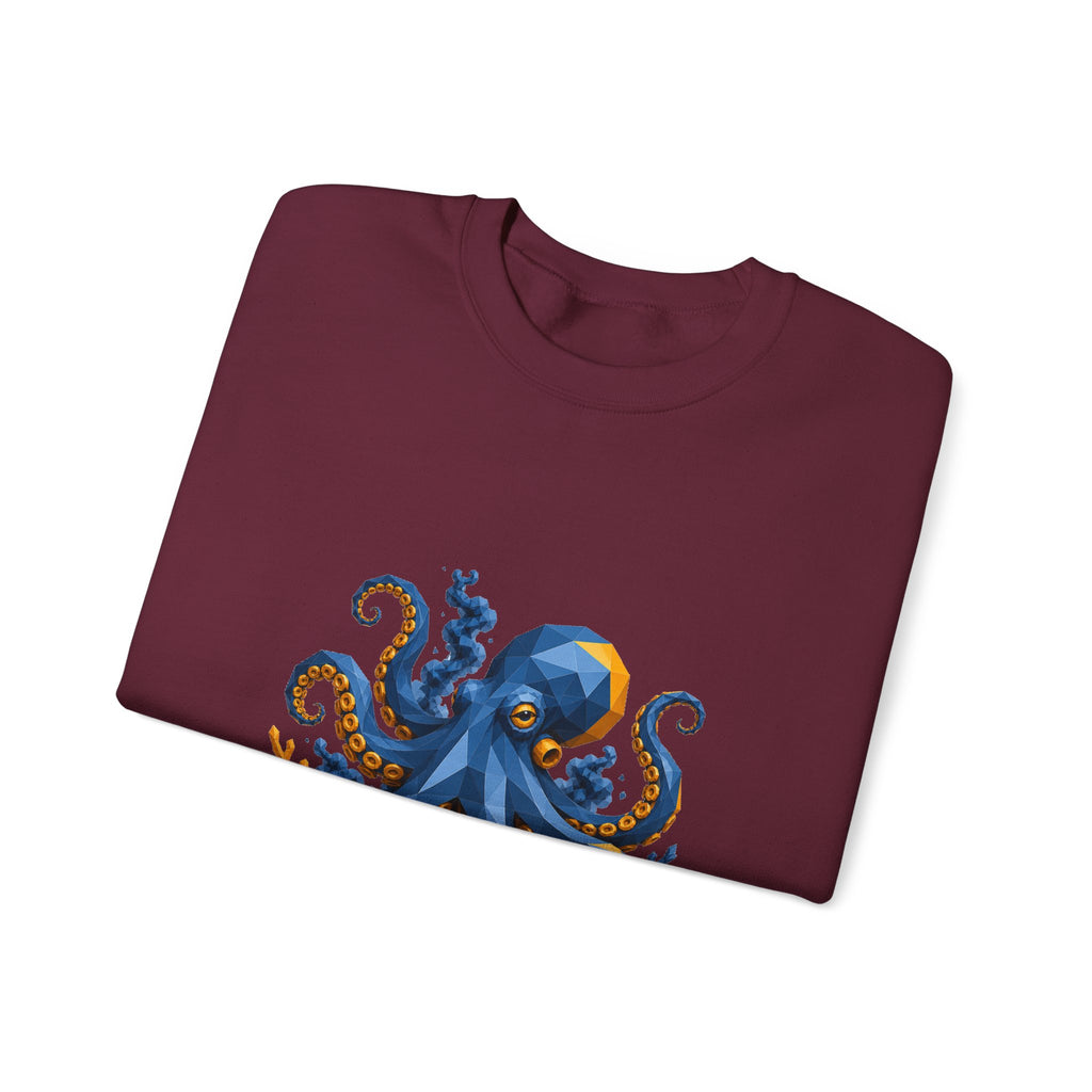 Matching Couple Sweatshirt - Octopus & Jellyfish Matching Couple Comfort Colors Crew Geometric Art His Hers Love Gift - Design A