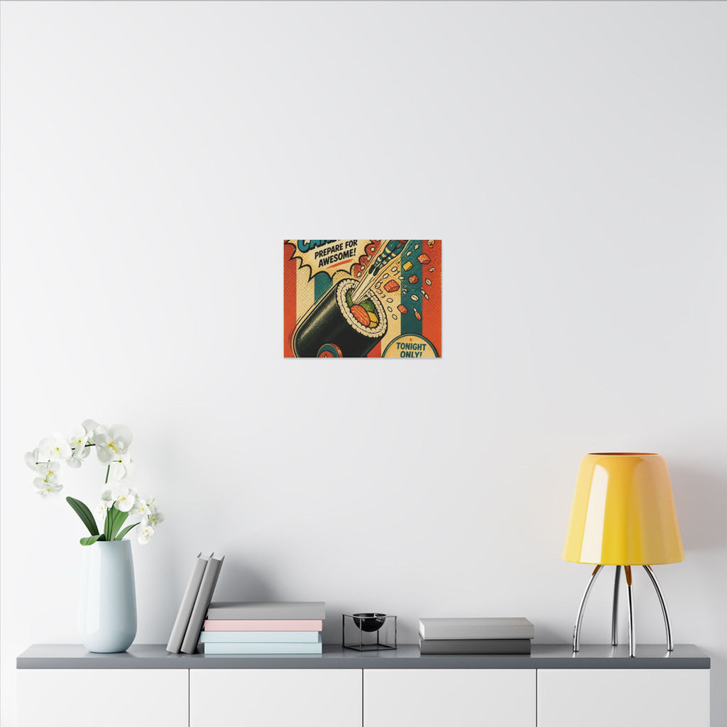 Sushi Roll Cannon Wall Art Canvas 16×20 Pop Art Living Room Decor Maximalist Print