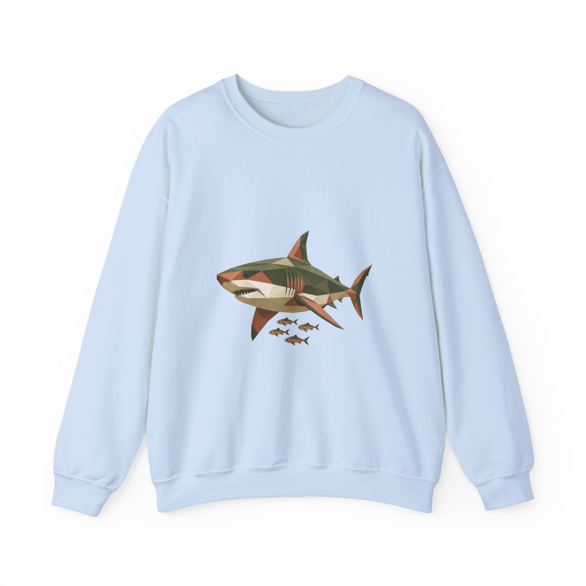 Matching Couple Sweatshirt - Shark & Dolphin Matching Couple Crewneck Sweatshirt Geometric Art His Hers Couple Gift - Design A