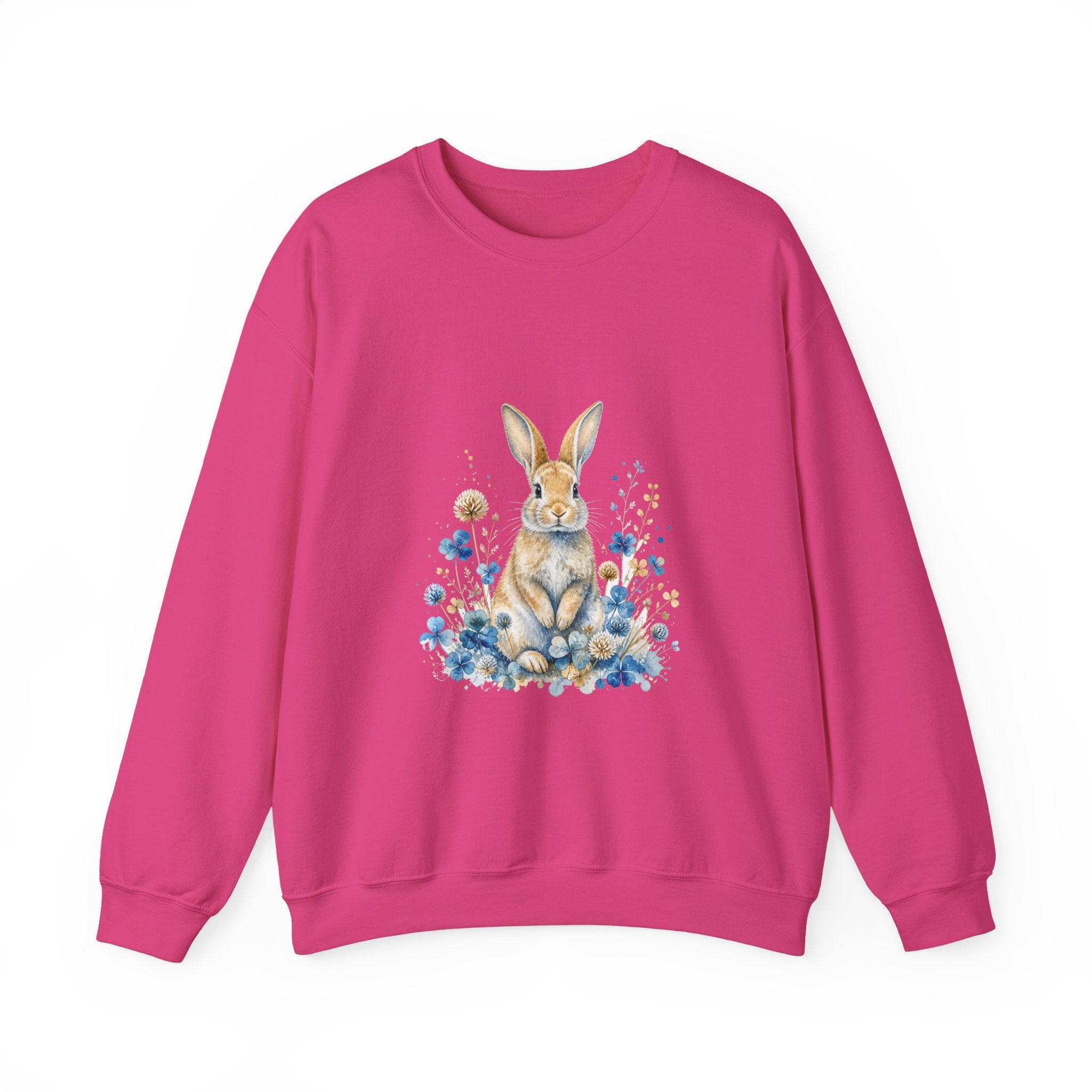 Matching Couple Sweatshirt - Fox & Rabbit Matching Couple Premium Fleece Sweatshirt Watercolor Art His Hers Birthday Gift - Design B