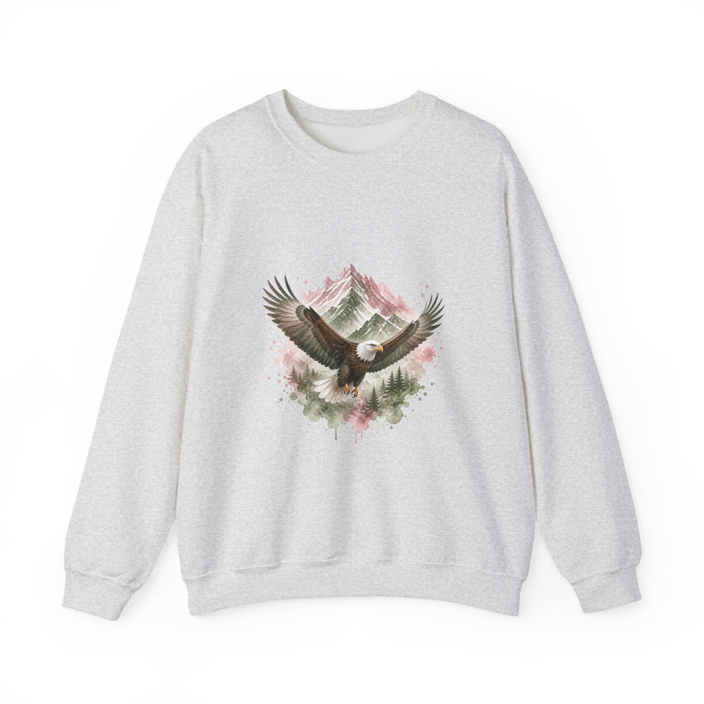 Matching Couple Sweatshirt - Eagle & Whale Matching Couple Comfort Colors Crew Watercolor Art His Hers Birthday Gift - Design A