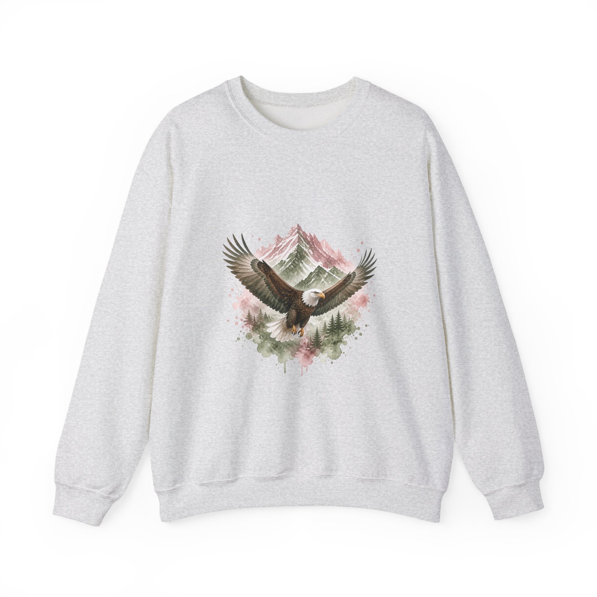 Matching Couple Sweatshirt - Eagle & Whale Matching Couple Comfort Colors Crew Watercolor Art His Hers Birthday Gift - Design A