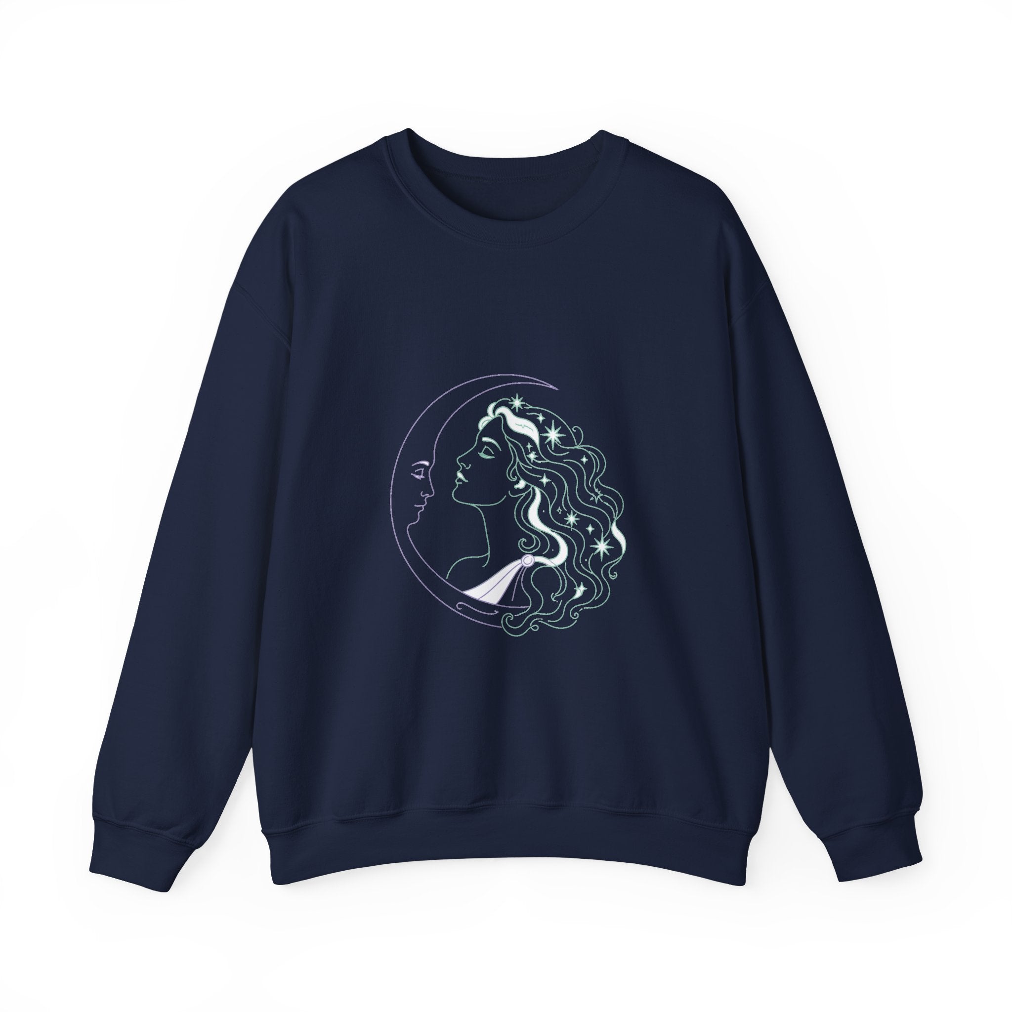 Matching Couple Sweatshirt - Helios & Selene Matching Couple Premium Fleece Sweatshirt Minimalist Art His Hers Christmas Gift - Design B