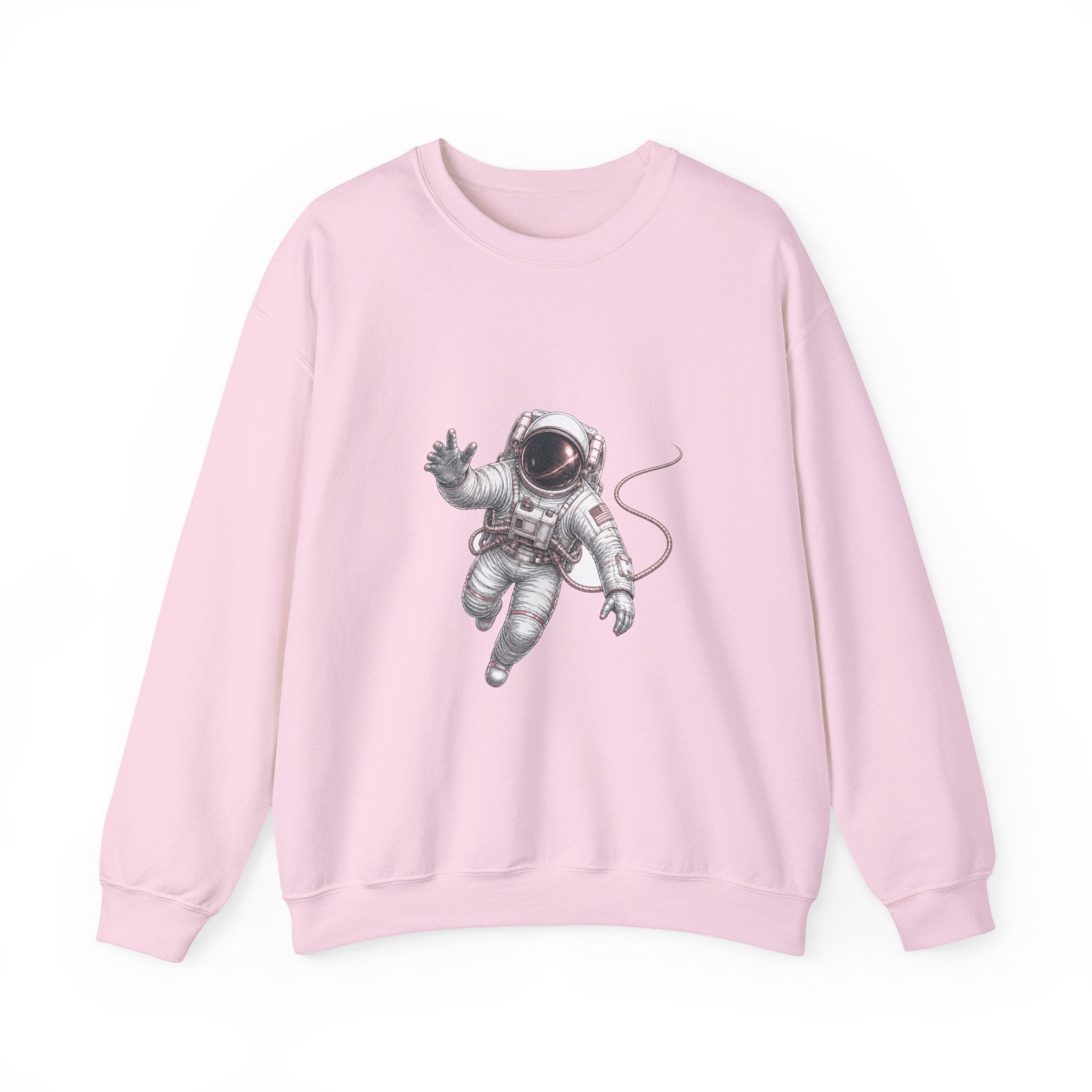 Matching Couple Sweatshirt - Astronaut & Planet Matching Couple Crewneck Sweatshirt Hand-Drawn Art His Hers Best Friend Gift - Design A