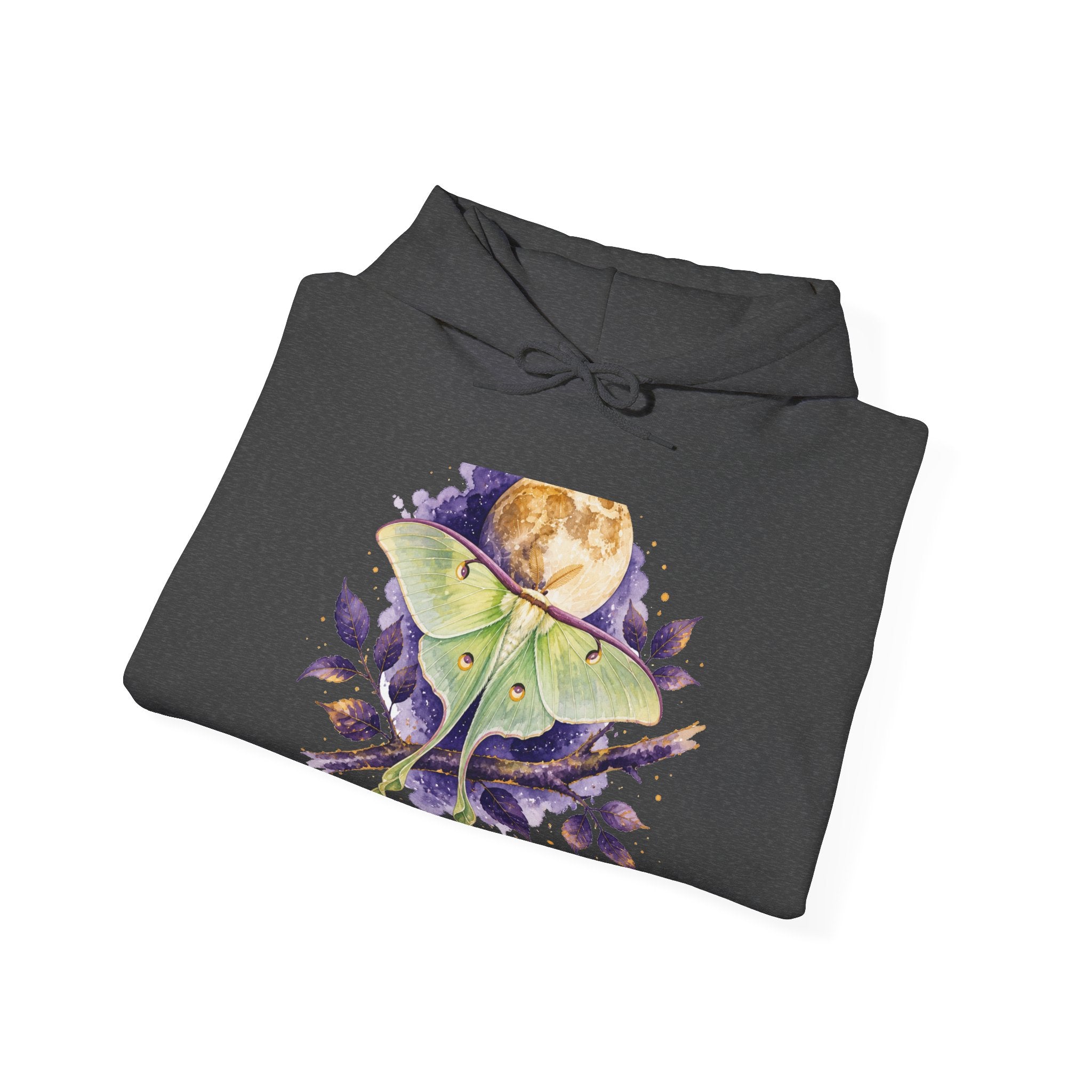 Matching Couple Sweatshirt - Butterfly & Moth Matching Couple Hooded Sweatshirt Watercolor Art His Hers Engagement Gift - Design B