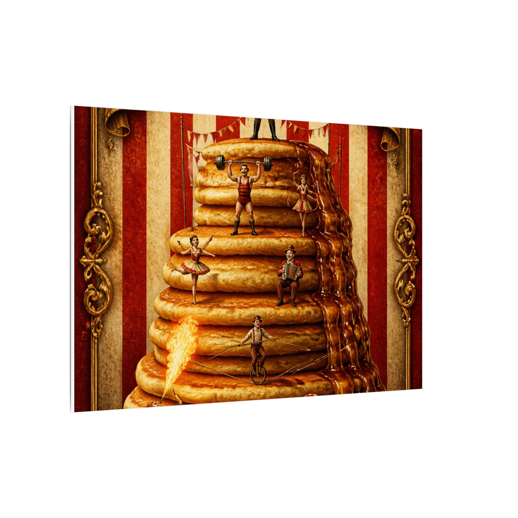 Pancake Stack Platform Wall Art Canvas 24×36 Baroque Studio Decor Maximalist Print