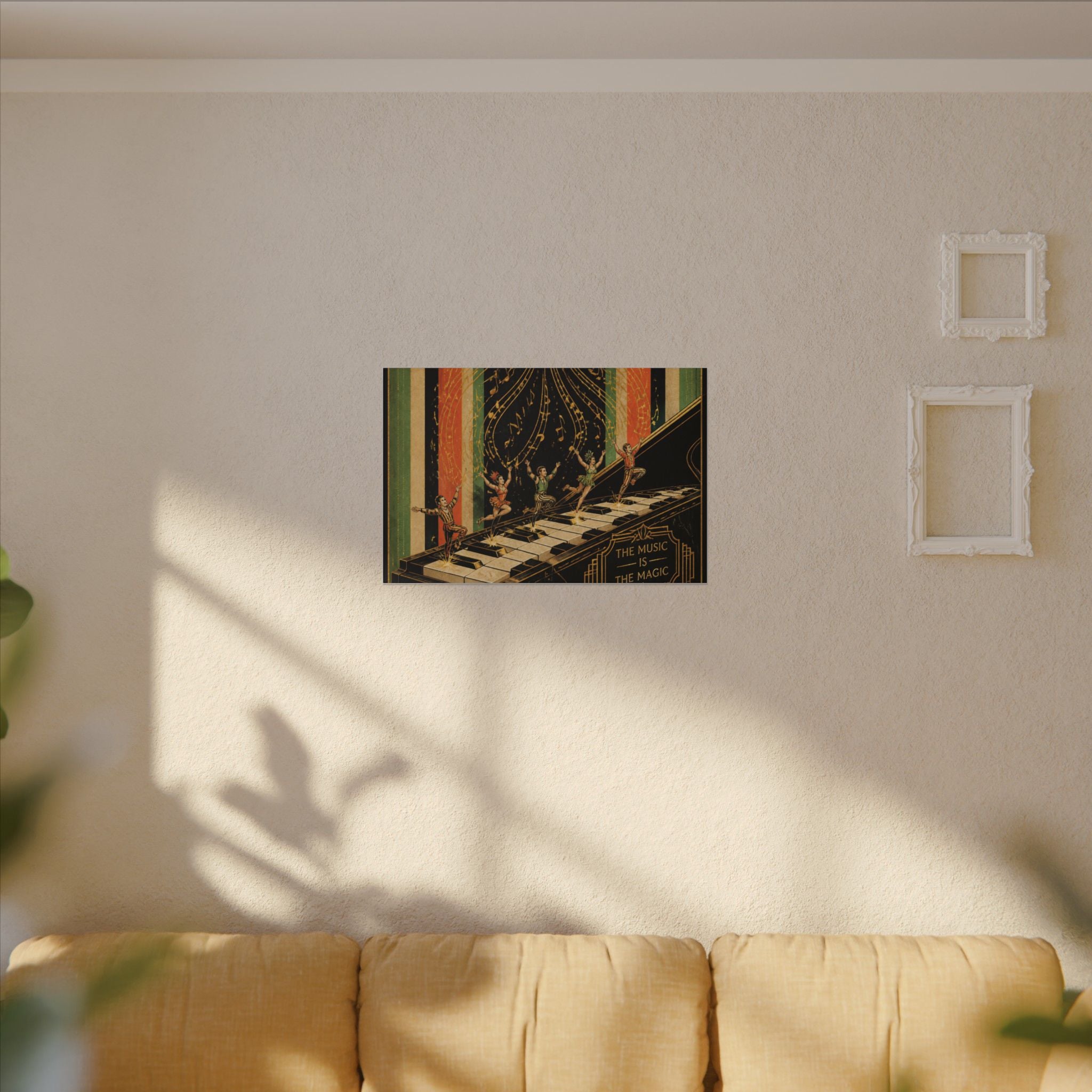 Grand Piano Acrobats Wall Art Canvas 16×20 Art Deco Entryway Decor Maximalist Print