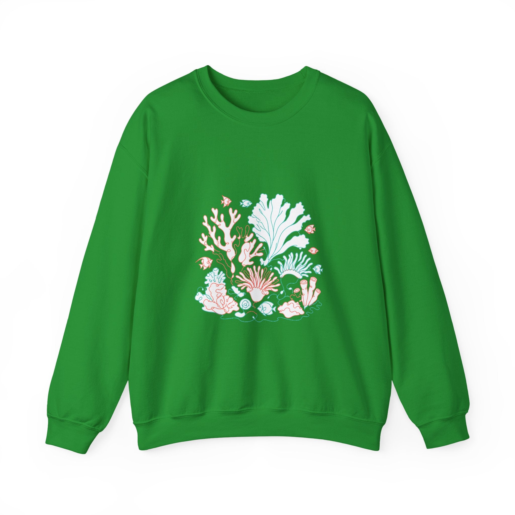 Matching Couple Sweatshirt - Coral Reef & Deep Sea Matching Couple Crewneck Sweatshirt Minimalist Art His Hers Valentine Gift - Design A