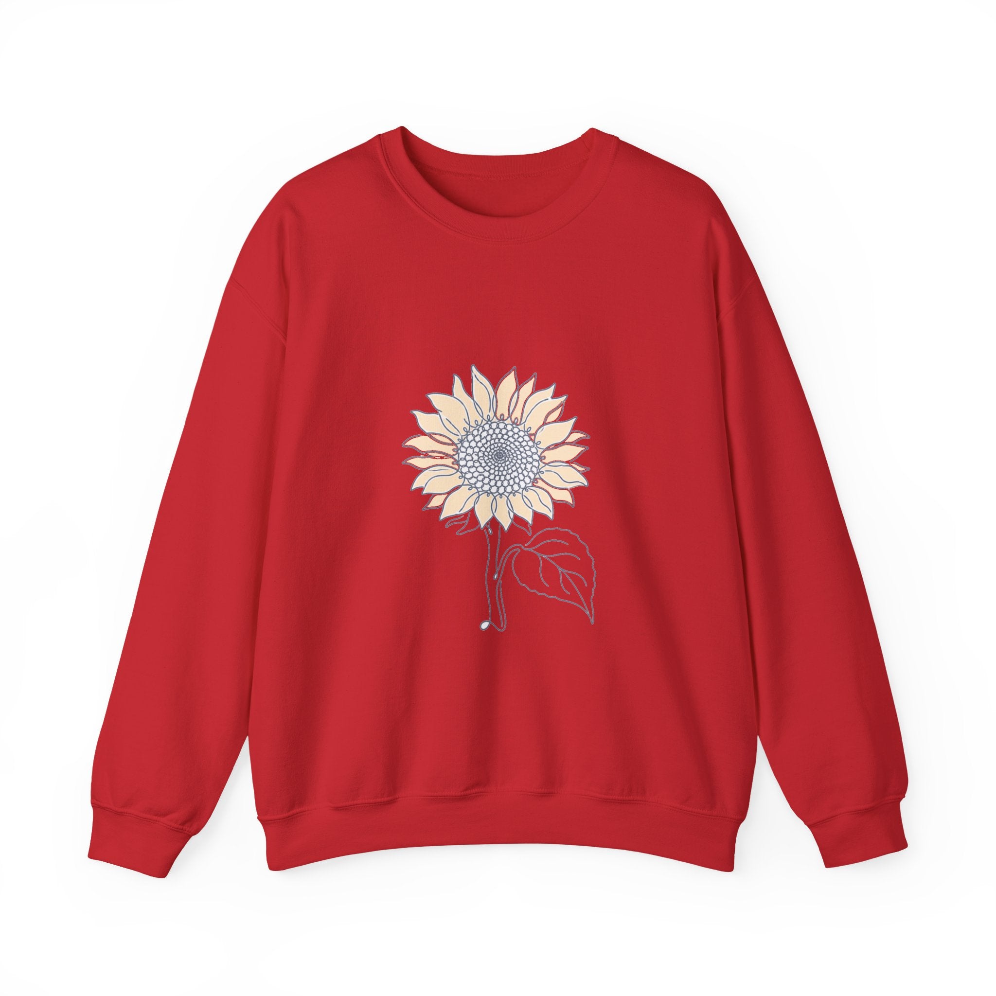 Matching Couple Sweatshirt - Sunflower & Moonflower Matching Couple Premium Fleece Sweatshirt Minimalist Art His Hers Christmas Gift - Design A