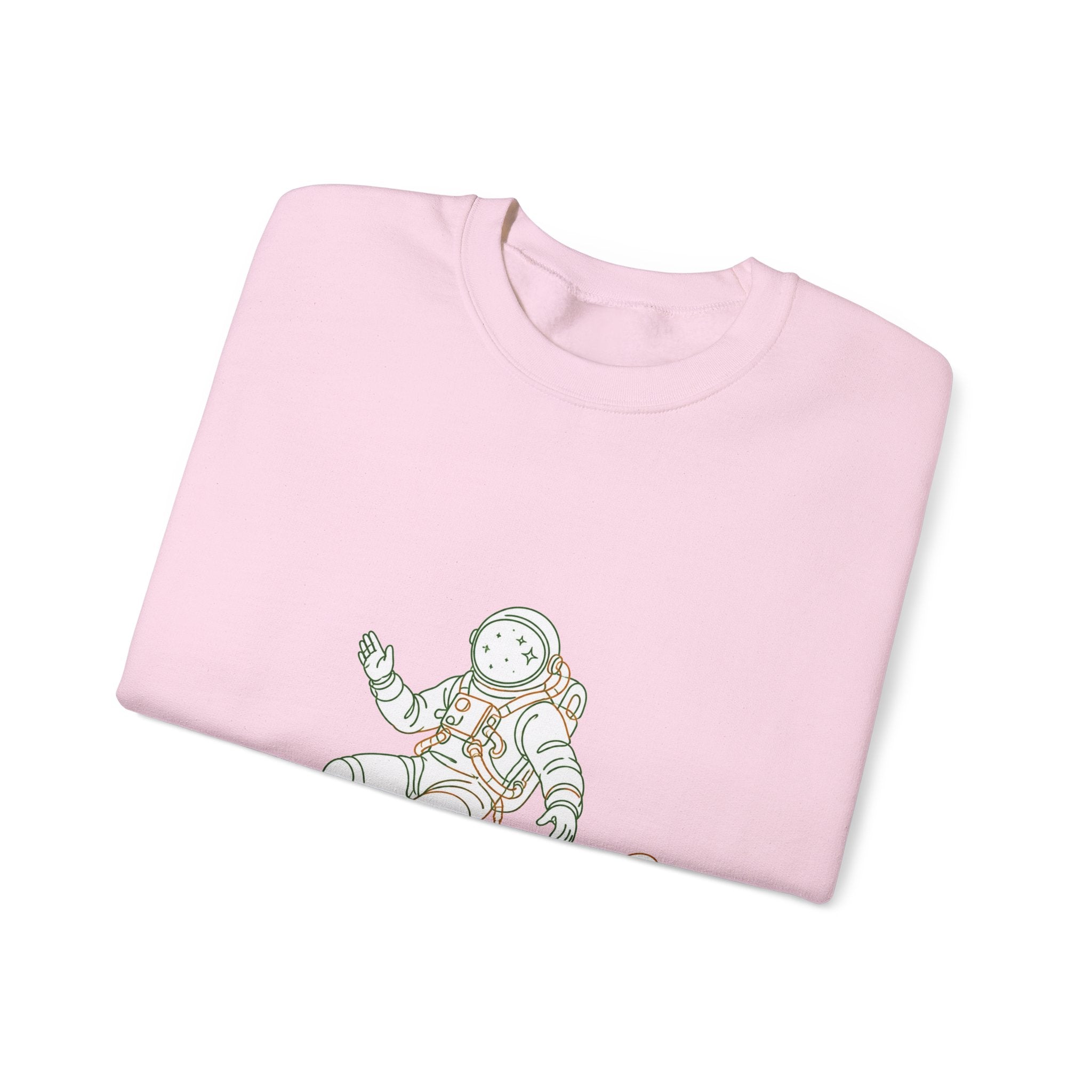 Matching Couple Sweatshirt - Astronaut & Planet Matching Couple Comfort Colors Crew Minimalist Art His Hers Christmas Gift - Design A
