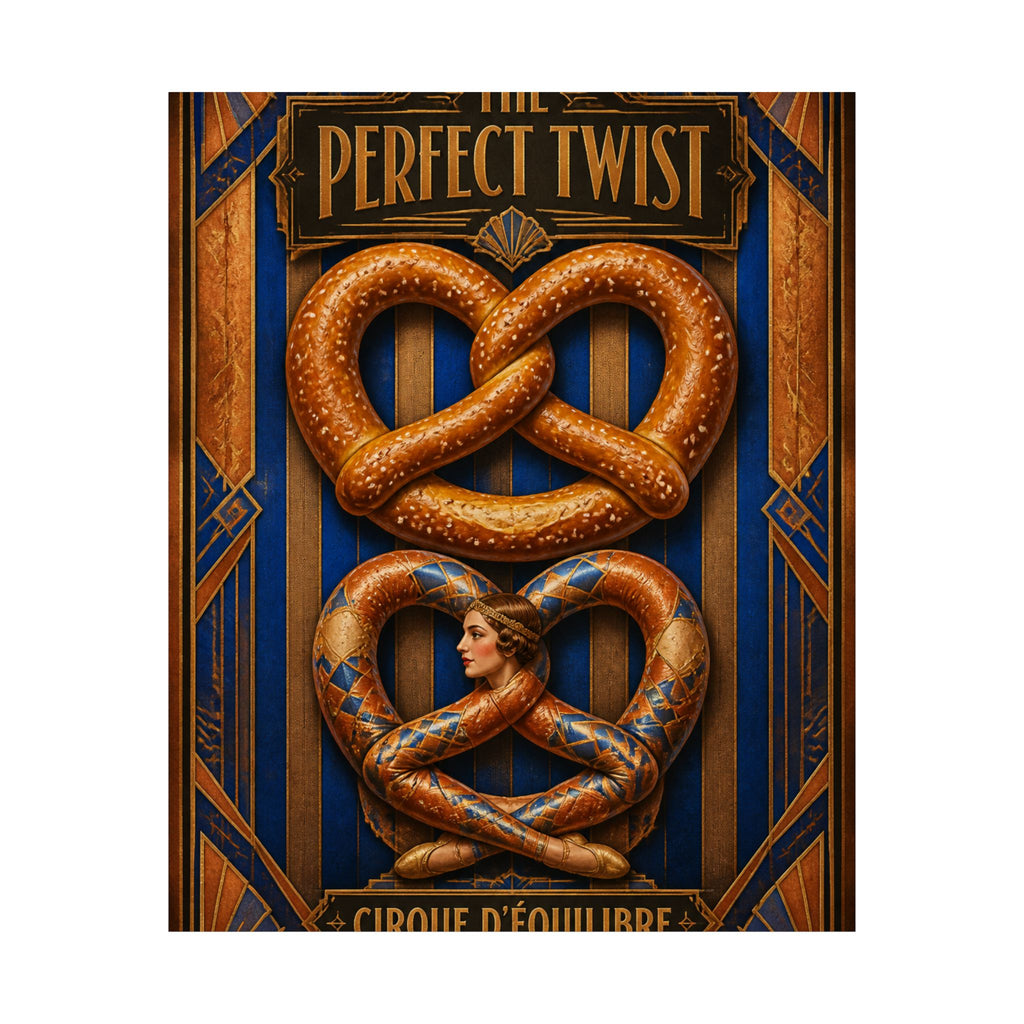 Pretzel Contortionist Wall Art Poster 18×24 Art Deco Entryway Decor Maximalist Print