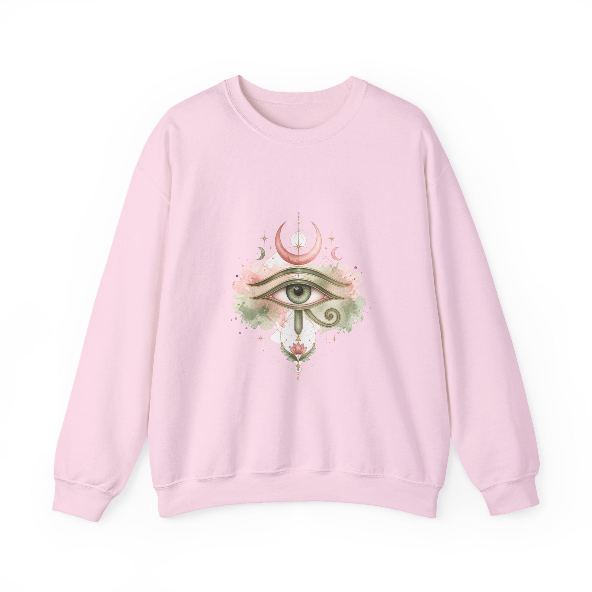 Matching Couple Sweatshirt - Eye of Ra & Horus Matching Couple Comfort Colors Crew Watercolor Art His Hers Birthday Gift - Design B