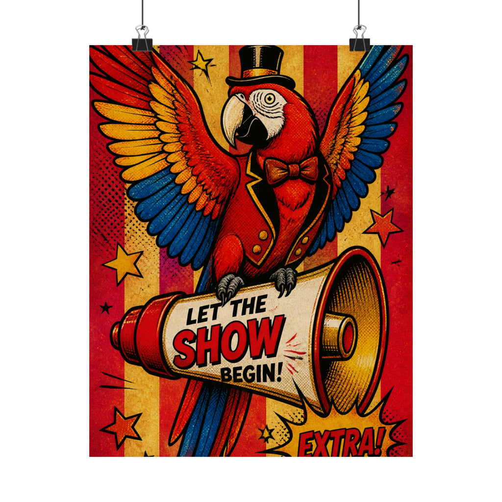 Parrot Ringmaster Wall Art Poster 24×36 Pop Art Restaurant Decor Maximalist Print