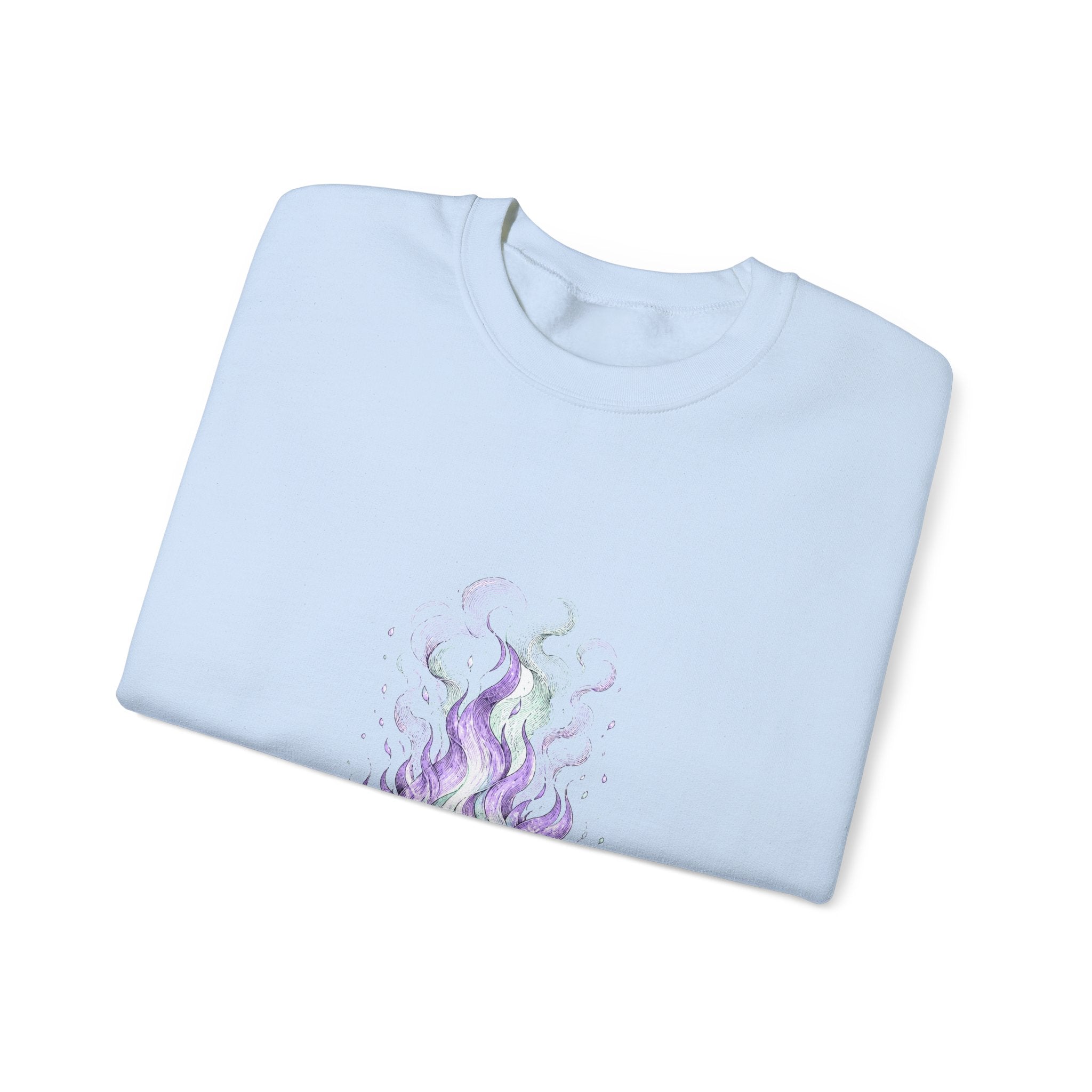Matching Couple Sweatshirt - Wildfire & Waterfall Matching Couple Crewneck Sweatshirt Hand-Drawn Art His Hers Best Friend Gift - Design A